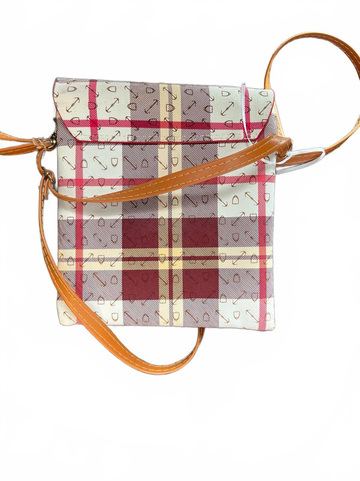 Designer Chic Plaid Crossbody Bag with Gold Accents Size ONE SIZE - 4 Thumbnail