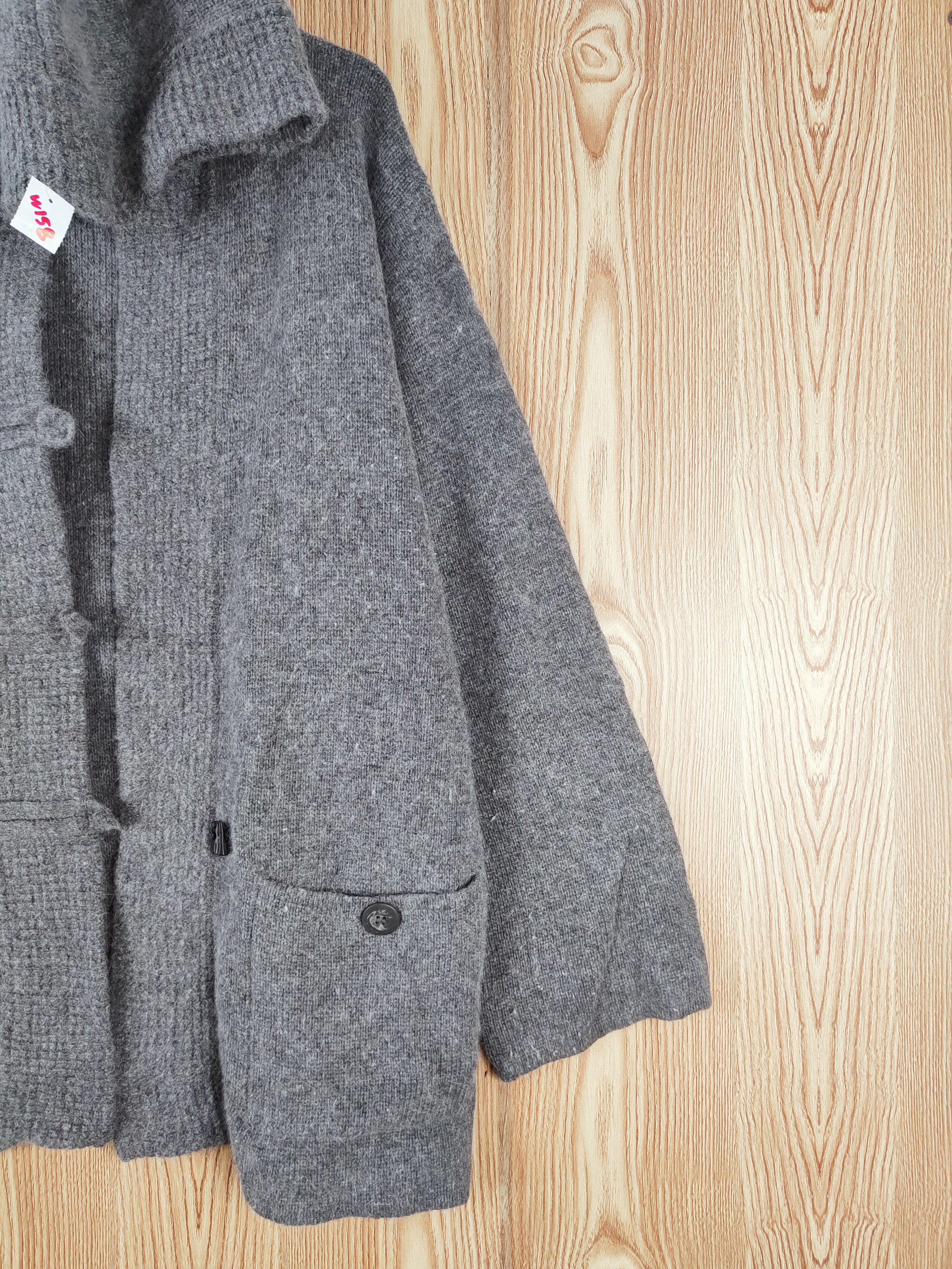 Japanese Brand Platane Gray Knitwear Hoodie Wool Duffle Cardigan #W158 Size US L / EU 52-54 / 3 - 7 Thumbnail