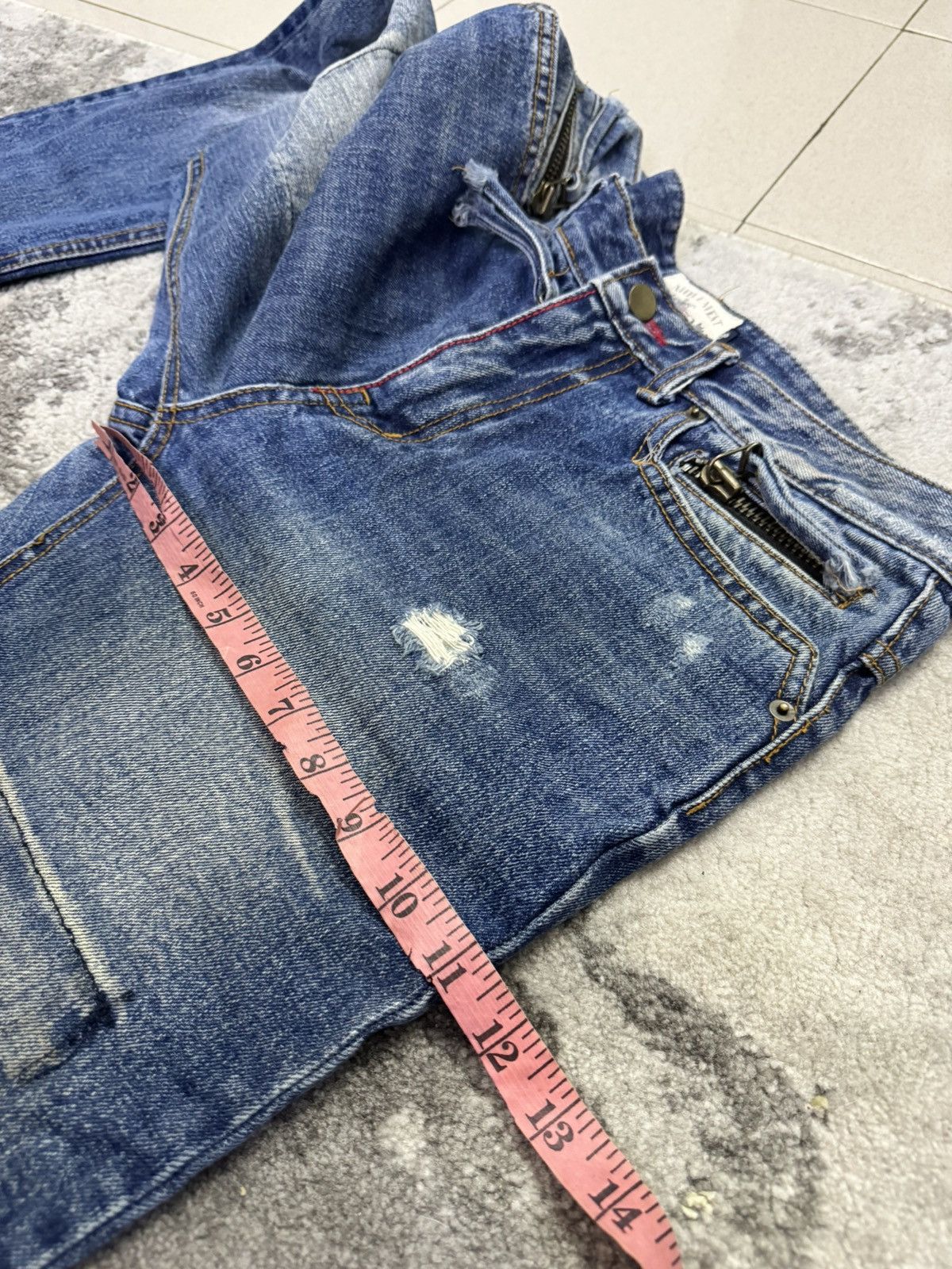 Vintage MOVEMENT MADE IN KOREA DISTRESSED JEANS Size 32" / US 10 / IT 46 - 8 Thumbnail