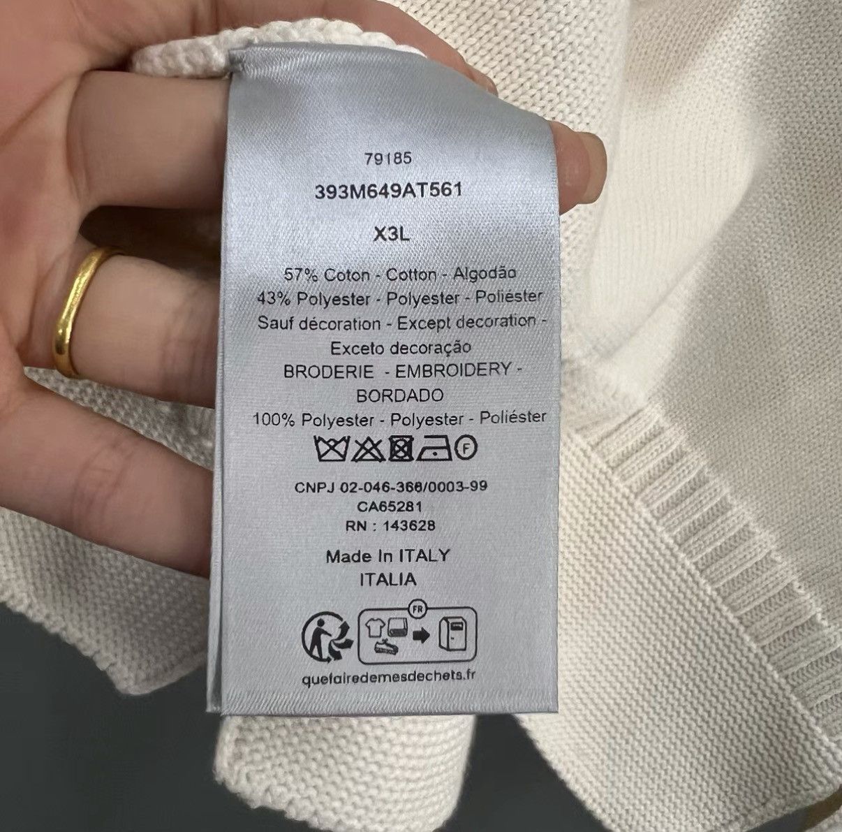 Dior Dior Beige Embroidered Logo Sweater J41 Size 3XL / US 20-22 - 3 Thumbnail