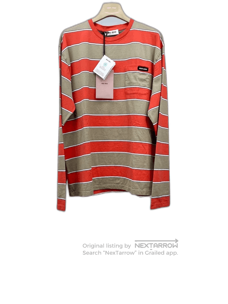 Miu Miu Miu Miu Striped Loose Fit T. Size US M / EU 48-50 / 2 - 1 Thumbnail