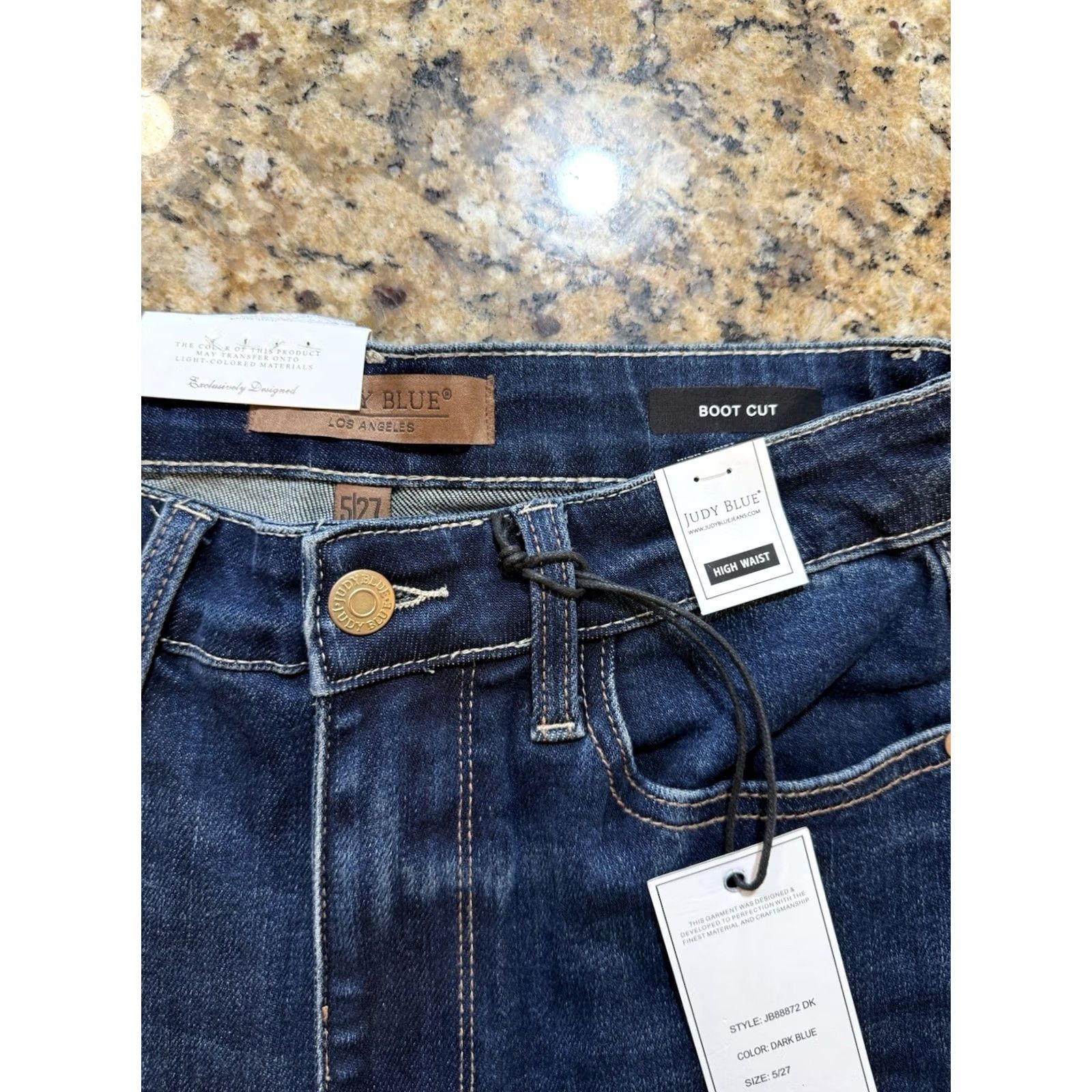 Vintage VINTAGE Judy Blue High Rise dark wash denim Cargo Pocket Bootcut Jeans 27 new w tags Women Boots? Size 27" / US 4 / IT 40 - 3 Thumbnail