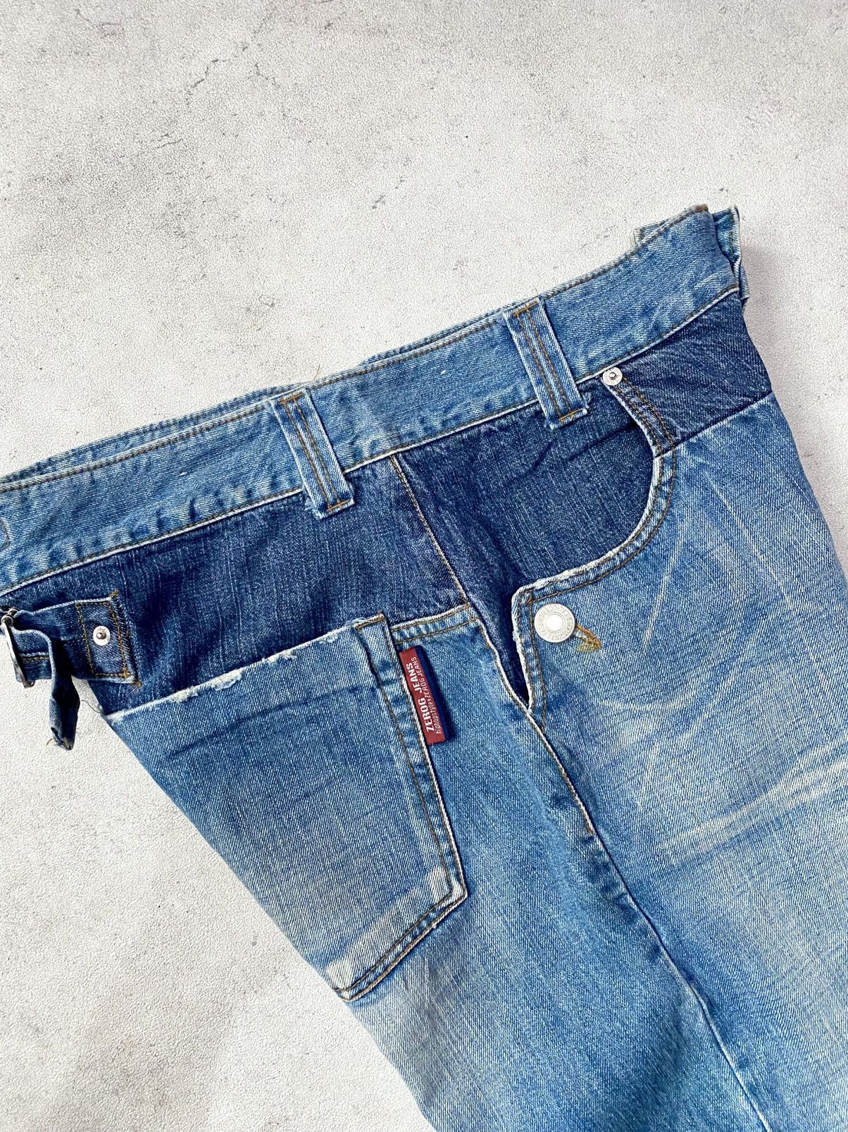 Japanese Brand Vintage Y2K Zero G Jeans 2tone Buckleback Size US 34 / EU 50 - 10 Thumbnail