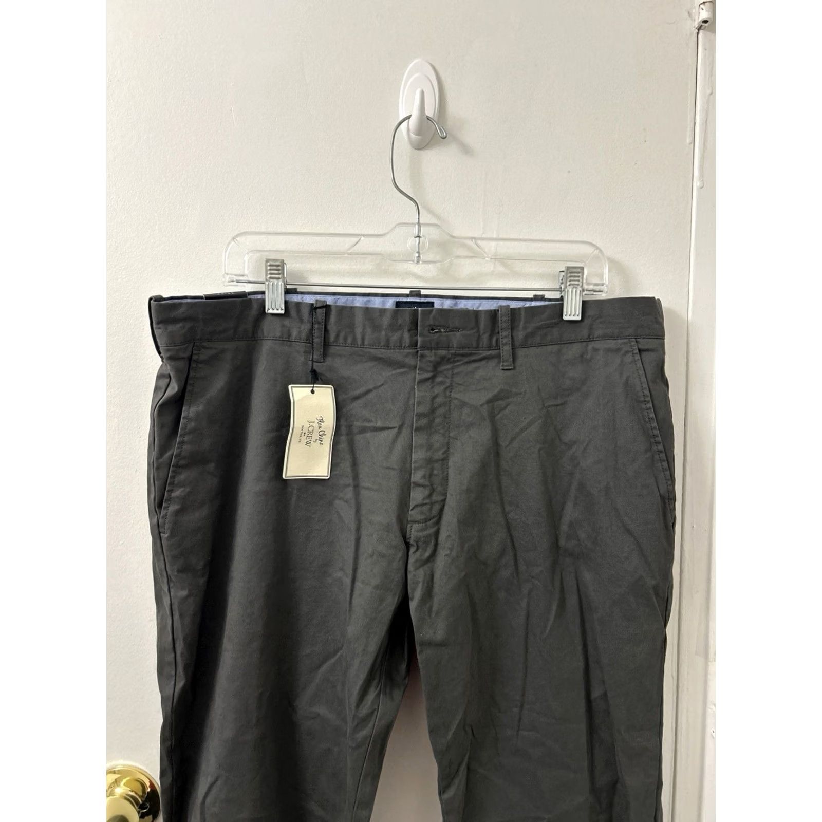 J.Crew J. Crew The Driggs Slim Fit Flex Chino Pants Mens 35x32 Gray Flat Front Tapered Regular Inseam 32"} Size US 35 - 2 Thumbnail