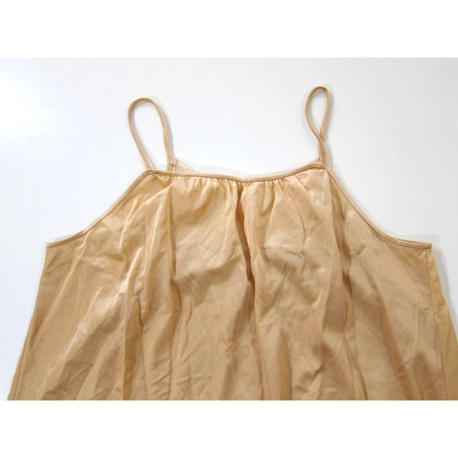 Vintage VINTAGE Montgomery Ward Peach Silky Satin Lace Spaghetti Strap Slip Dress Medium Size M / US 6-8 / IT 42-44 - 5 Thumbnail