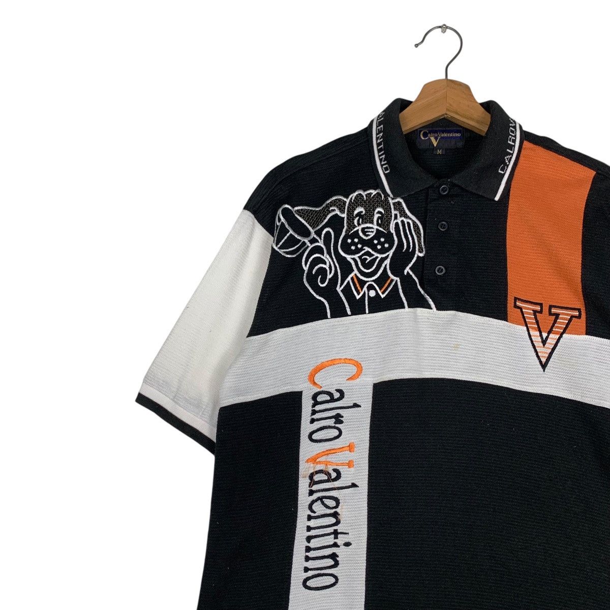 Valentino CALRO VALENTINO Embroidery Big Logo Polo Shirt #1430-C65 Size US M / EU 48-50 / 2 - 6 Thumbnail