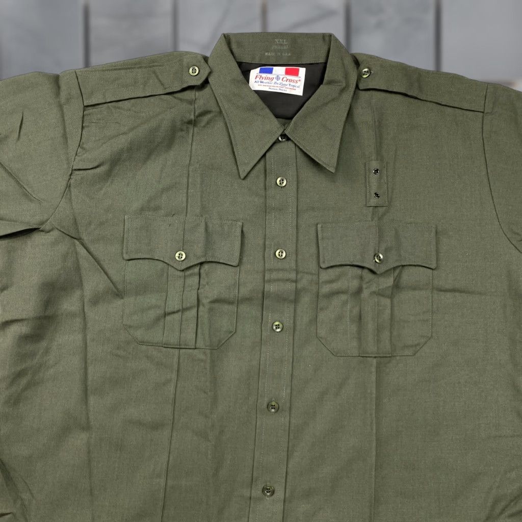 Vintage Flying Cross Shirt USBP Deluxe Uniform Adult 2XL Green USA Made NWT Mens Size US XXL / EU 58 / 5 - 1 Thumbnail