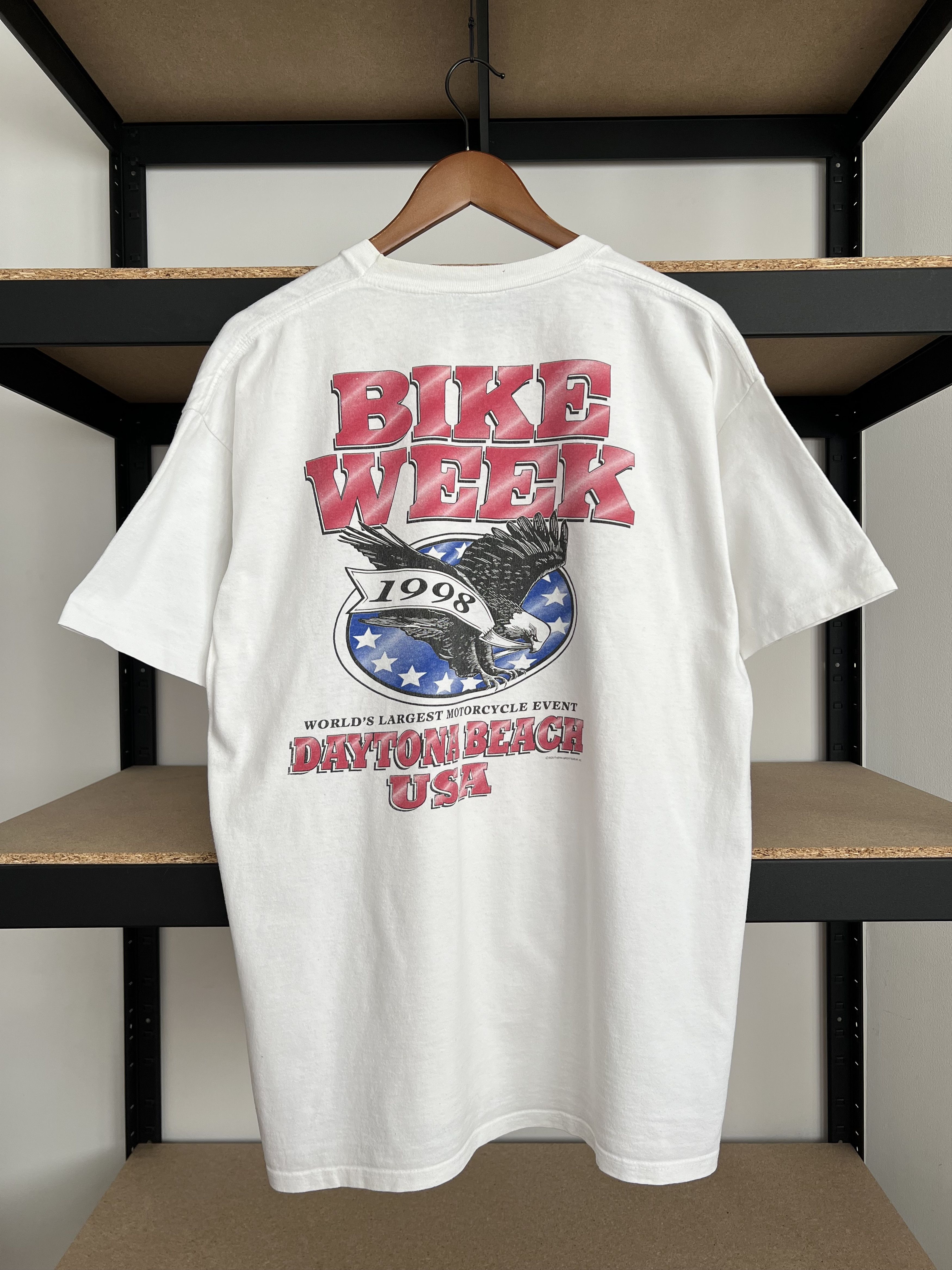 Vintage Vintage 1998 Bike Week Daytona Beach USA Eagle White T-shirt Size US XL / EU 56 / 4 - 2 Thumbnail