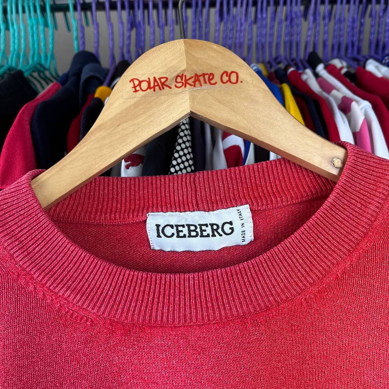 Iceberg Vintage 90s ICEBERG Peanuts Snoopy Red Sweater Jumper Size US L / EU 52-54 / 3 - 15 Thumbnail