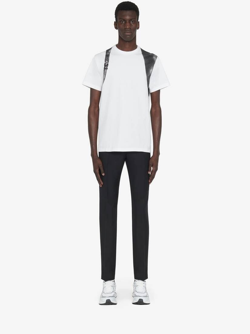 Alexander McQueen o1w1db10725 Harness T-Shirt in White Size US L / EU 52-54 / 3 - 2 Thumbnail