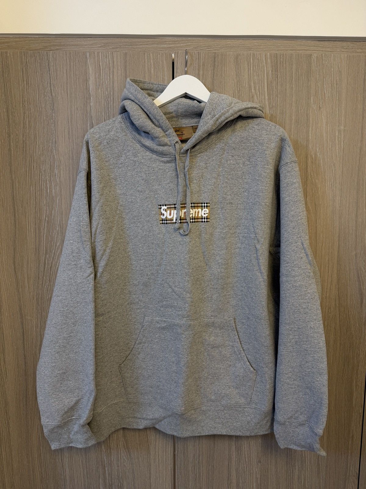 Burberry × Supreme Supreme X Burberry GREY HOODIE | Grailed