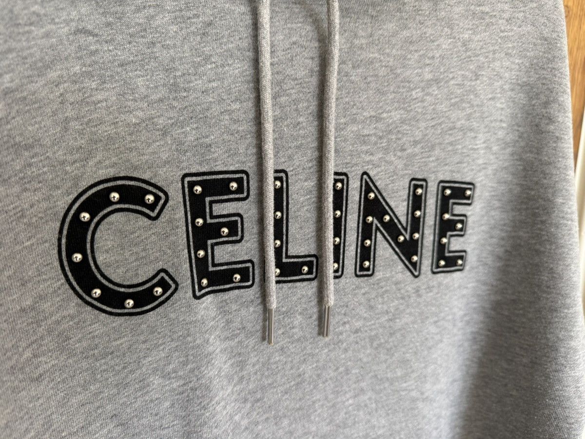 Celine SS21 Celine Dancing Kid Hedi studded logo hoodie gray Hedi Size US L / EU 52-54 / 3 - 13 Thumbnail