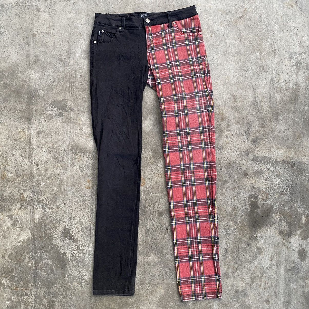 Tripp Nyc Punk Gothic Checkered Skinny Pants