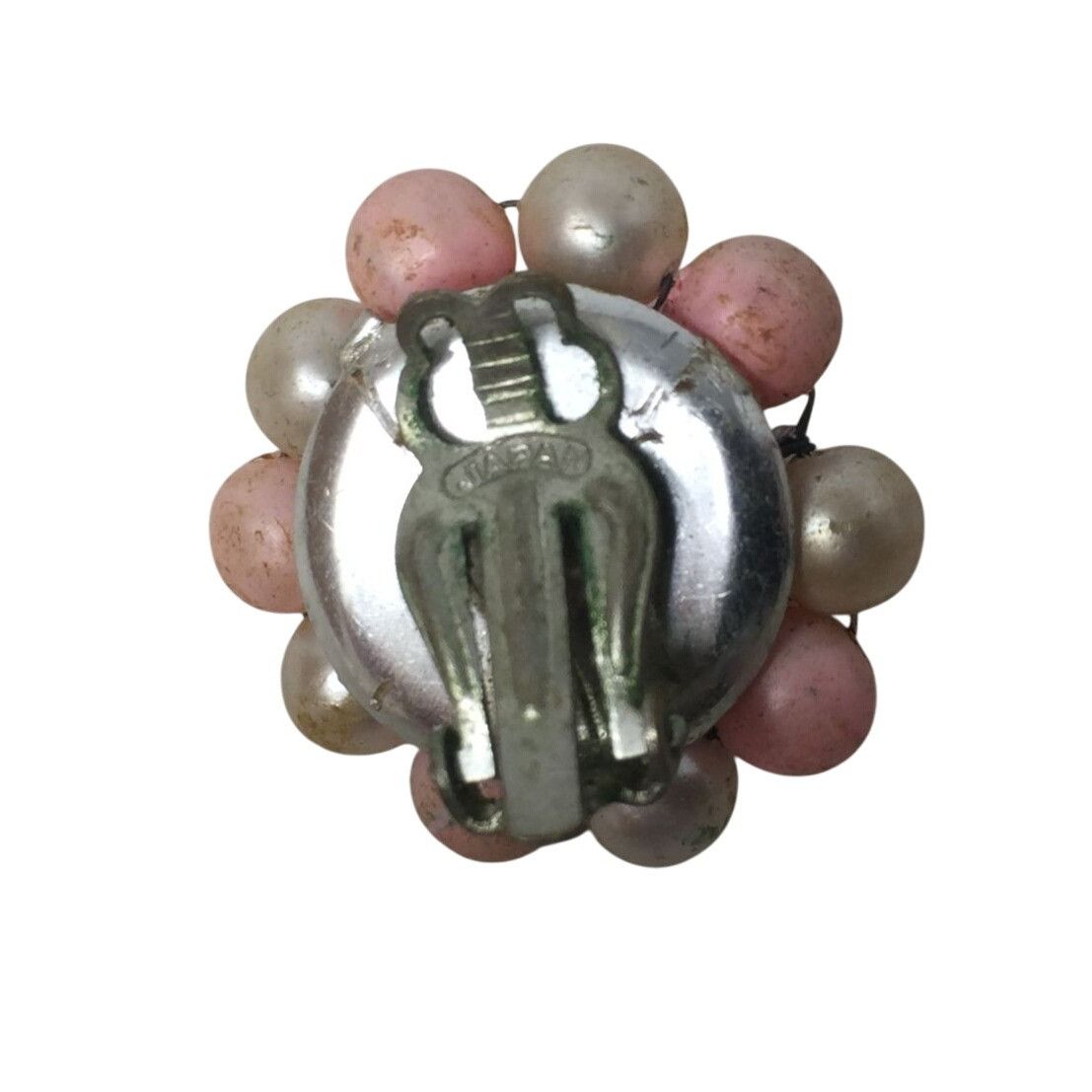 Other Women's Vintage Pink and Silver tone Clip On Cluster Earring Size ONE SIZE - 3 Thumbnail