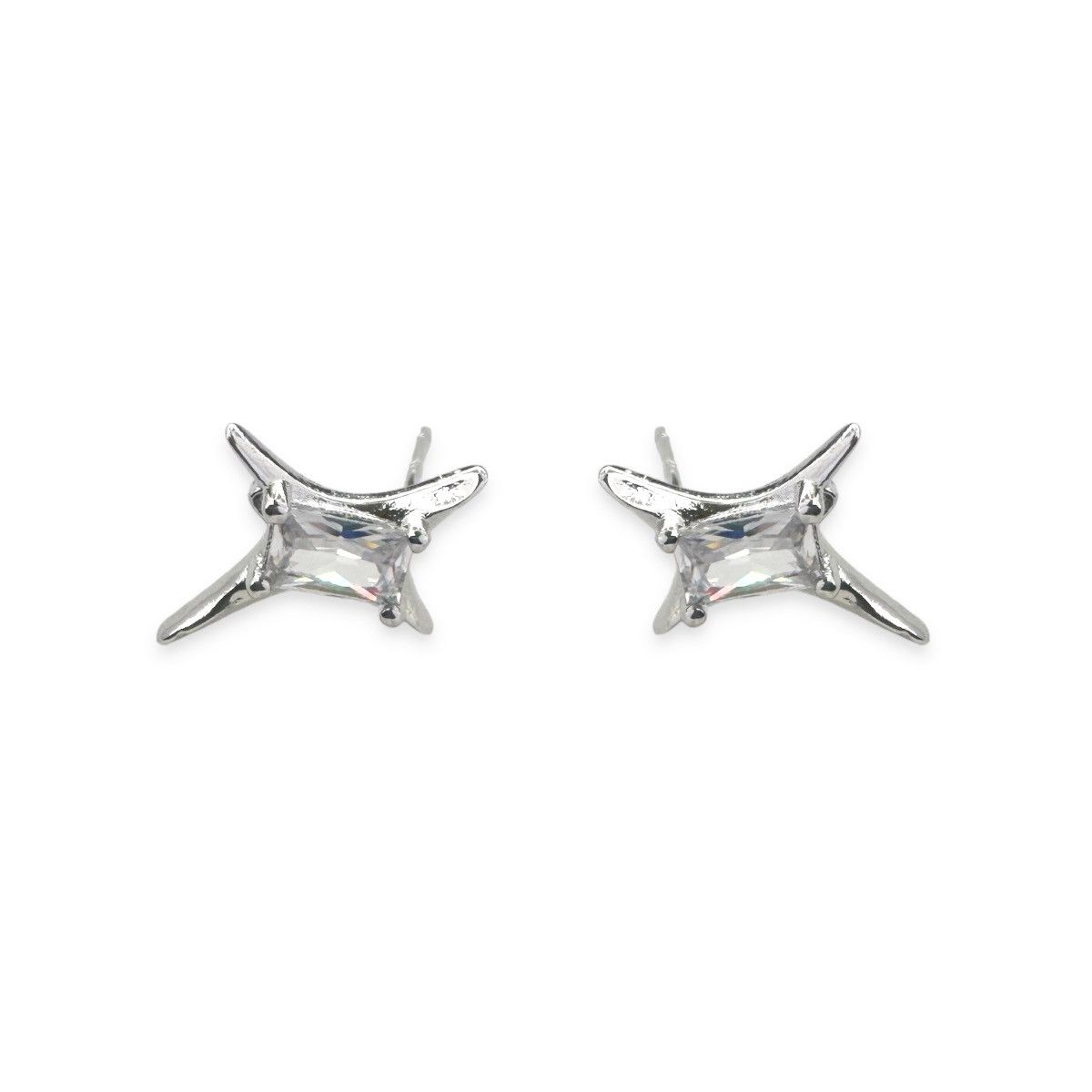 Designer CZ Star Stud Earrings for Men Women Hip Hop Unisex Style Size ONE SIZE - 1 Thumbnail