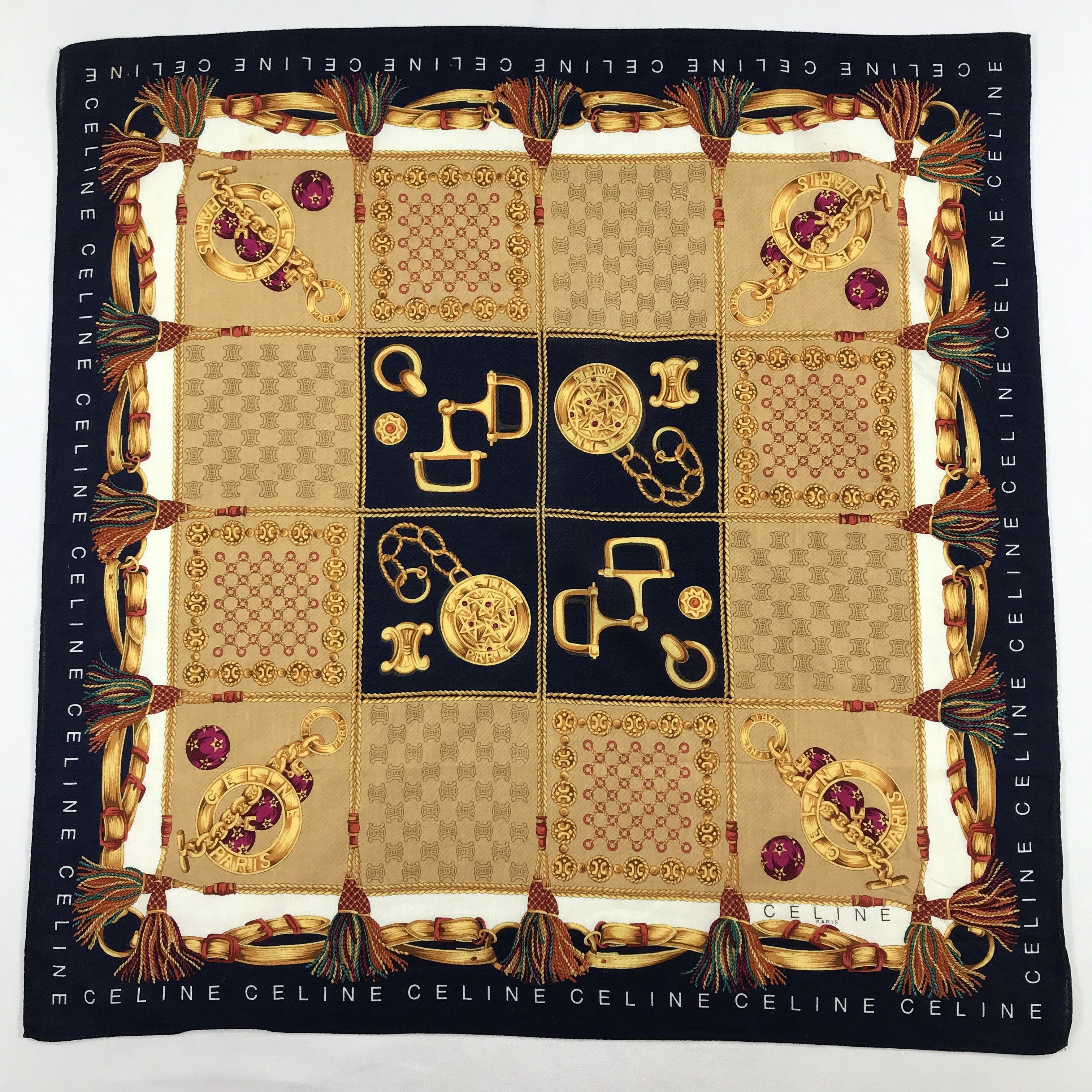 Celine × Vintage Celine Bandana / Handkerchief / Neckerchief - S2370 Size ONE SIZE - 1 Thumbnail