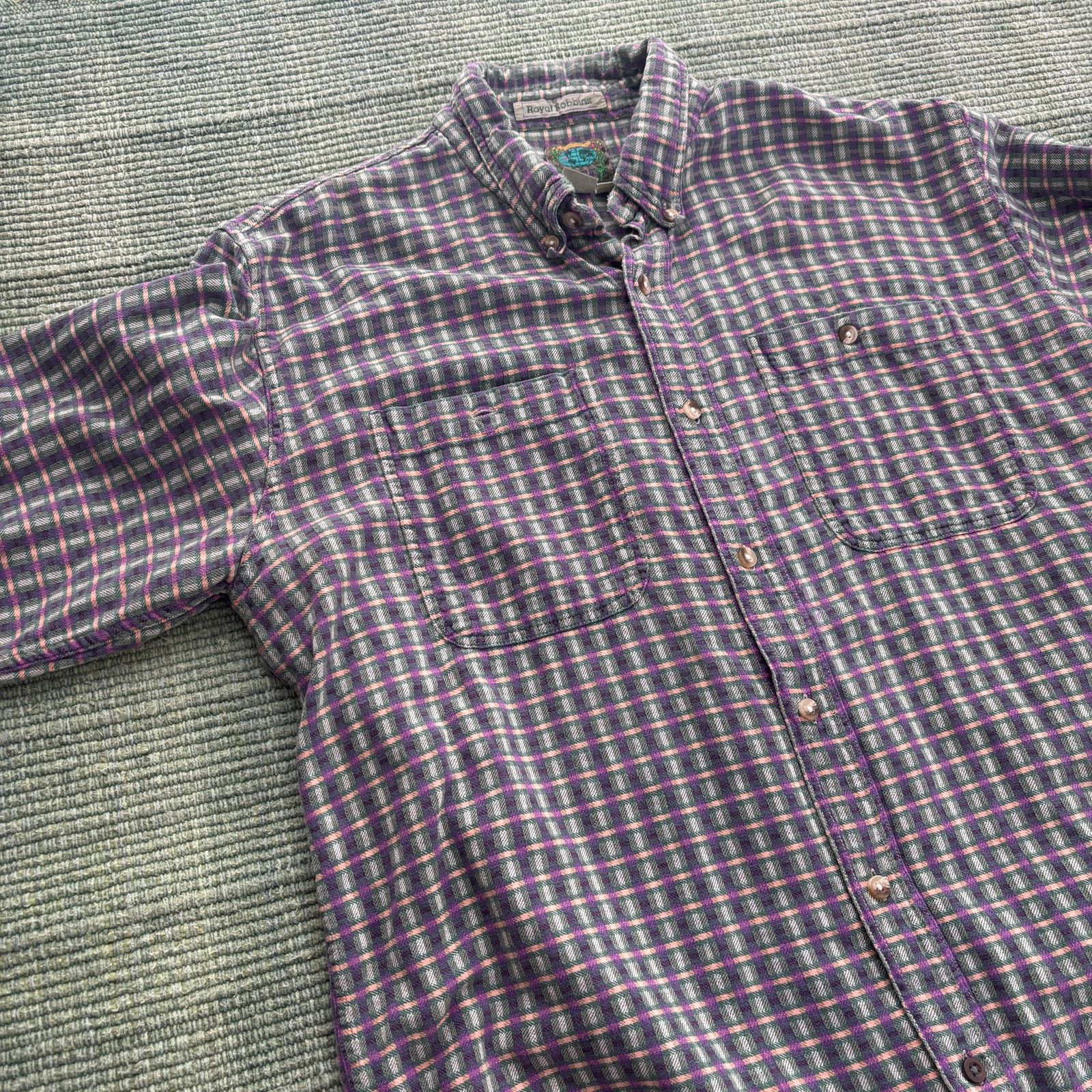 Royal Robbins Vintage 1990s Royal Robbins cotton plaid gray flannel Size US L / EU 52-54 / 3 - 7 Thumbnail