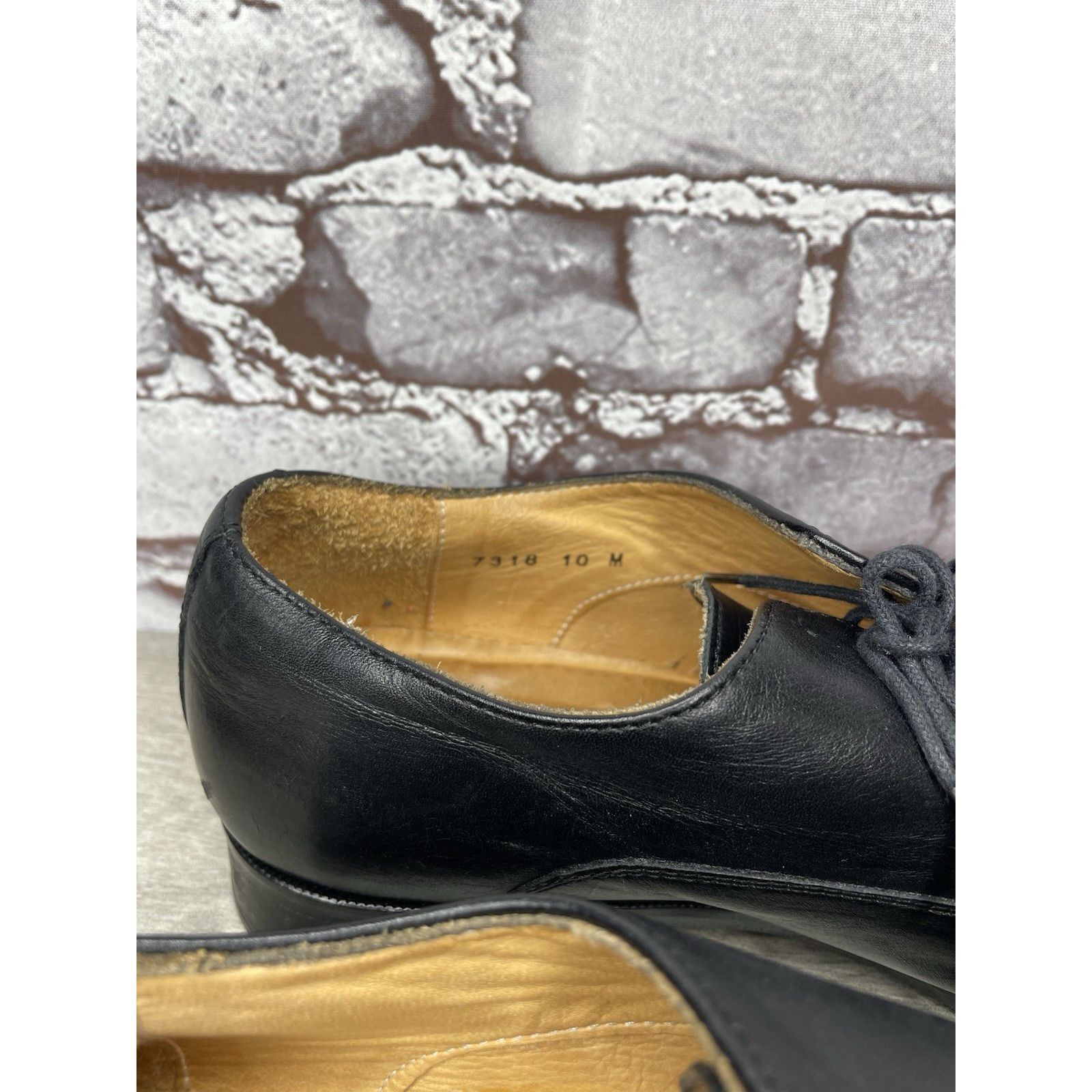 Mercanti Fiorentini Mercanti Fiorentini Black Leather Derby Lace Up Dress Shoes Size US 10 / EU 43 - 14 Thumbnail