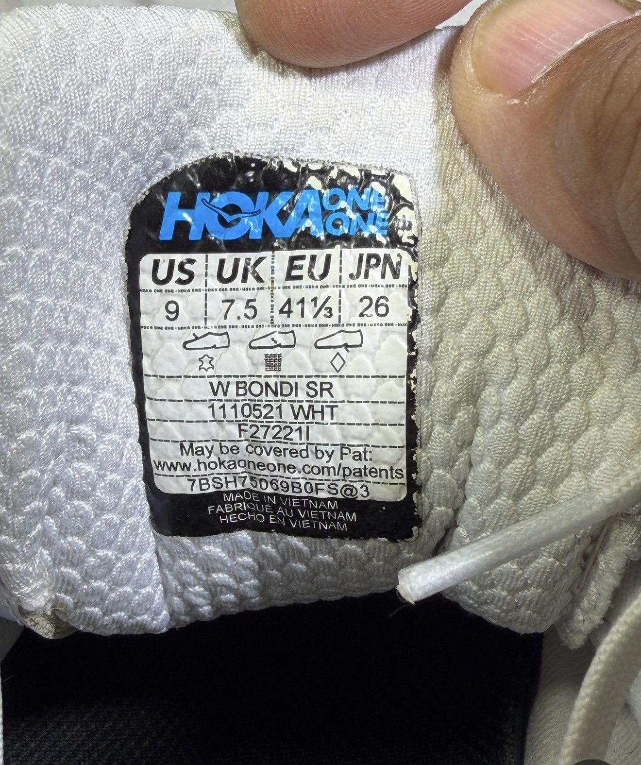 Hoka PreOwned Hoka Bondi SR Running Shoes Women's 9 White Leather Size US 9 / IT 39 - 7 Thumbnail