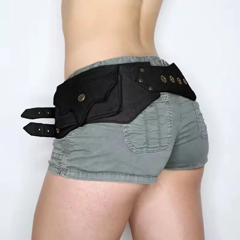 Japanese Brand Vintage Big Pockets Pu Leather Belt Y2K Safari Style Size ONE SIZE - 7 Thumbnail
