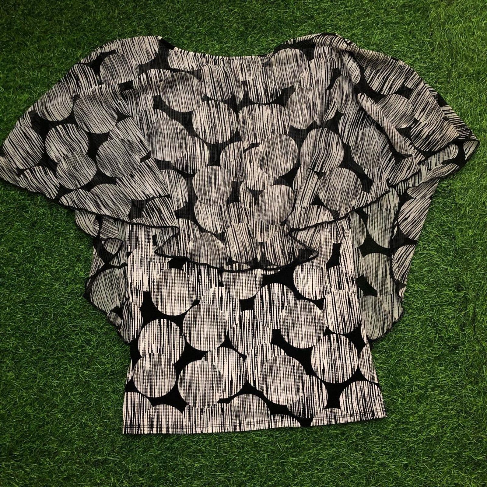 Other Women's Black/White Polka Dot Layered Blouse Size L / US 10 / IT 46 - 2 Thumbnail