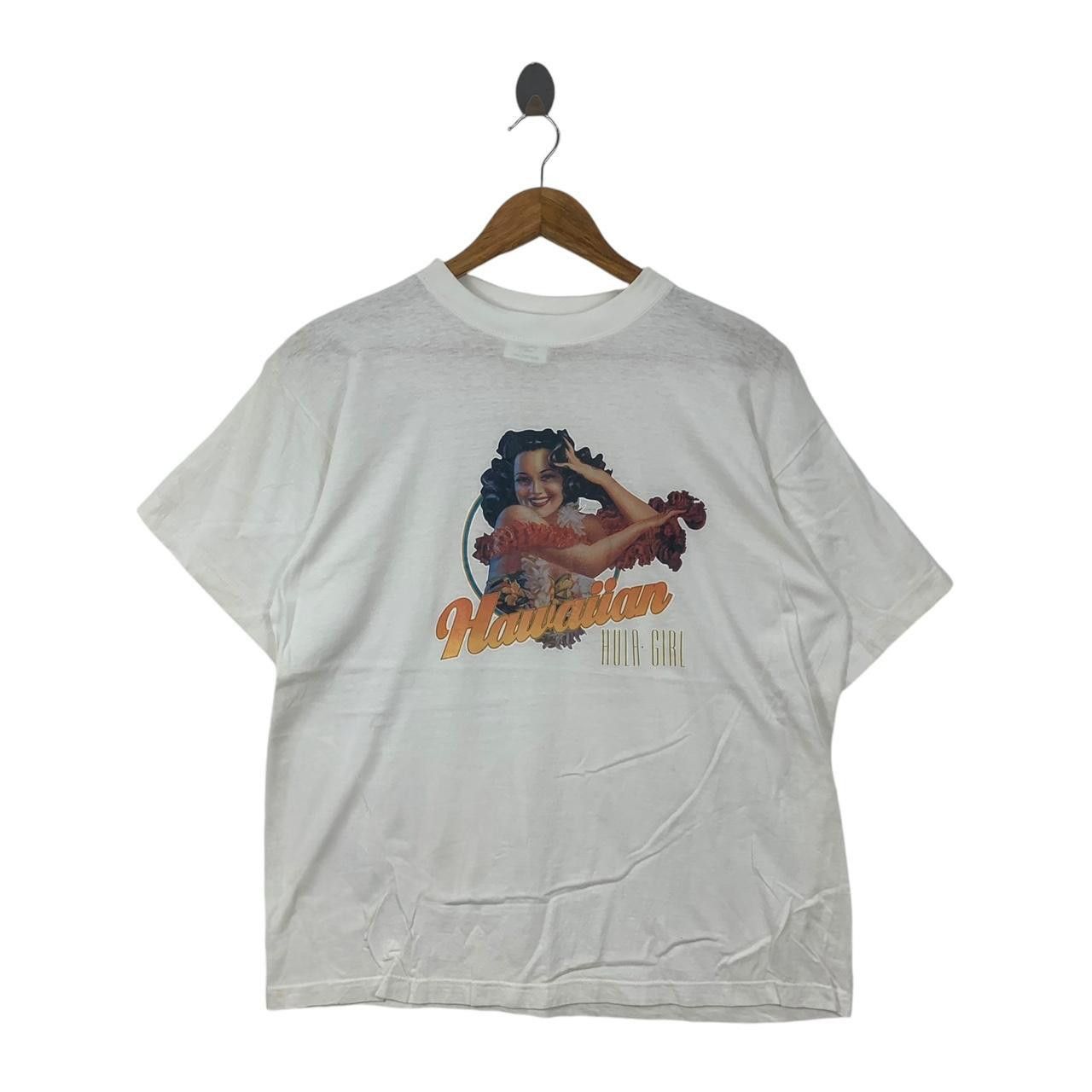 Vintage Vintage HAWAIIAN HULA GIRL Hawaii Iron On Print Tee Shirt Size US M / EU 48-50 / 2 - 1 Thumbnail
