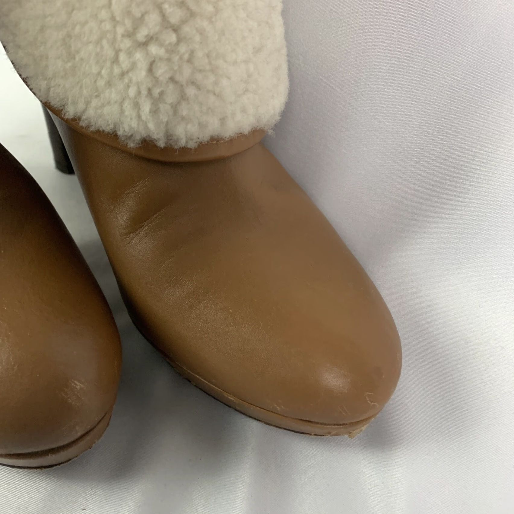 Brooks Brothers VINTAGE Brooks Brothers Women’s Bootie Brown Leather 4" Heeled Foldover Booties 8M Womens Boots Brown Leather 90s Size US 8 / IT 38 - 5 Thumbnail