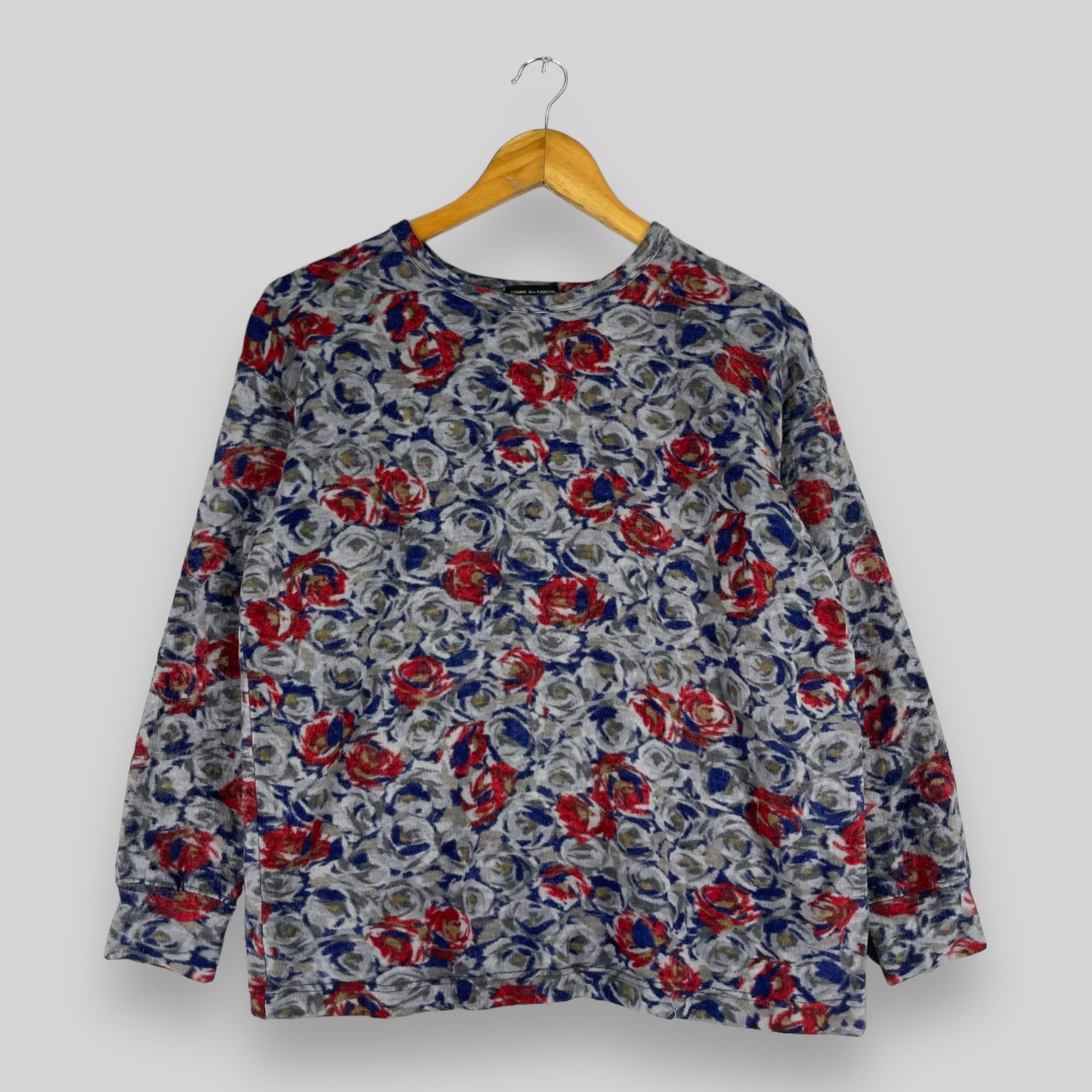 Comme des Garcons × Comme des Garcons Homme Plus × Vintage COMME DES GARCONS AD1988 Flower Motive Wool Sweater Size S / US 4 / IT 40 - 1 Thumbnail