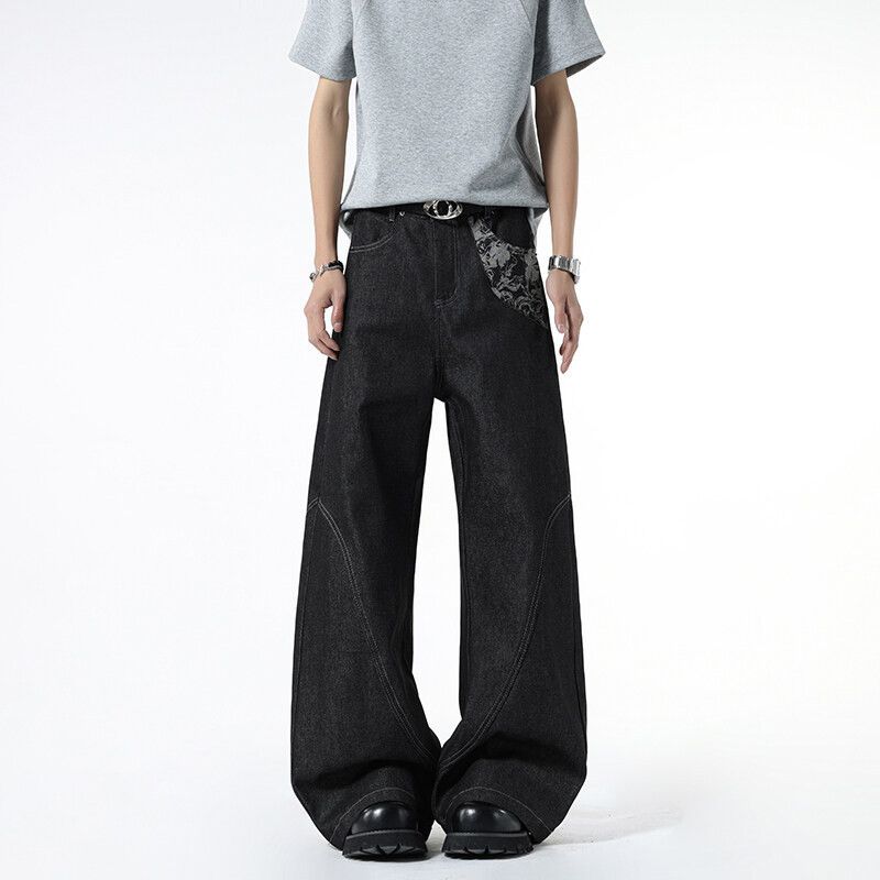 Japanese Brand Men's American high street loose bootcut snake print jeans Size US 32 / EU 48 - 3 Thumbnail