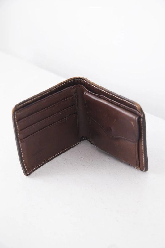 Vintage Handmade brown leather wallet Size ONE SIZE - 2 Thumbnail