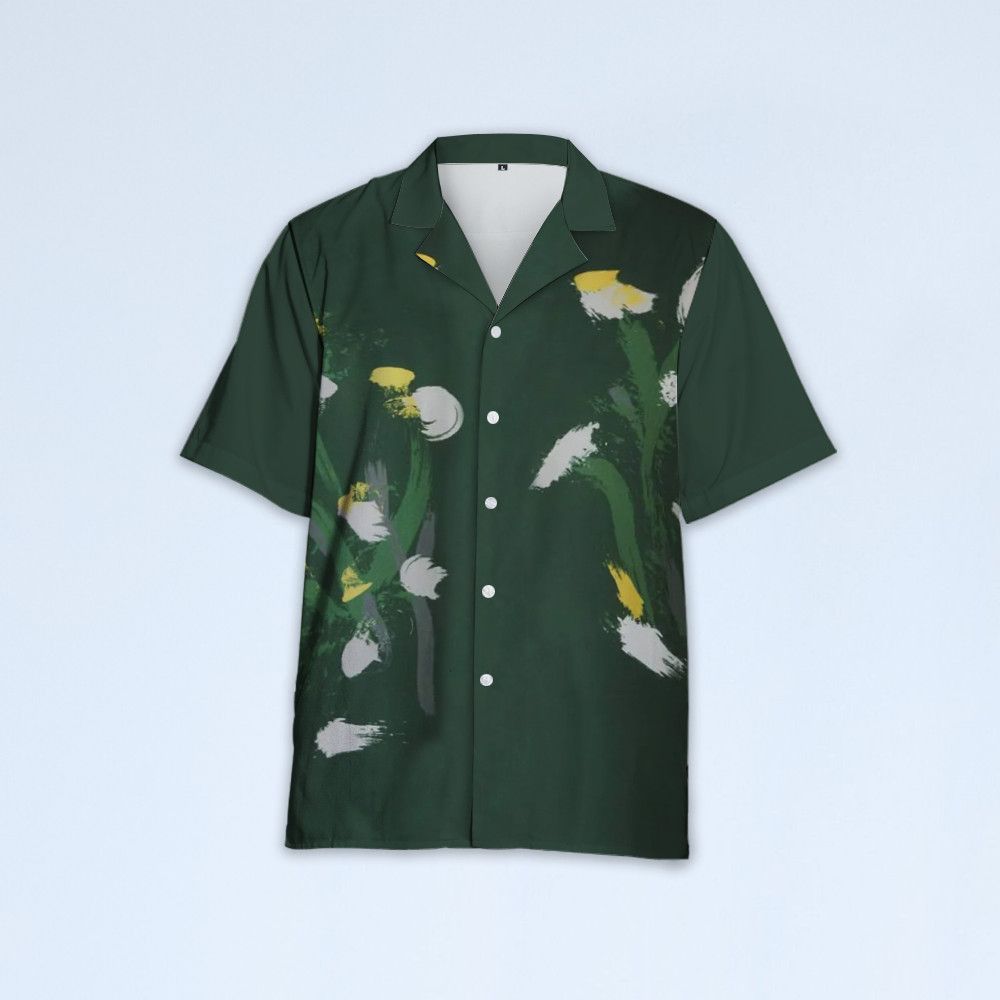 Designer × The Unbranded Brand Men's Green Floral Motif Shirt Size US M / EU 48-50 / 2 - 1 Thumbnail