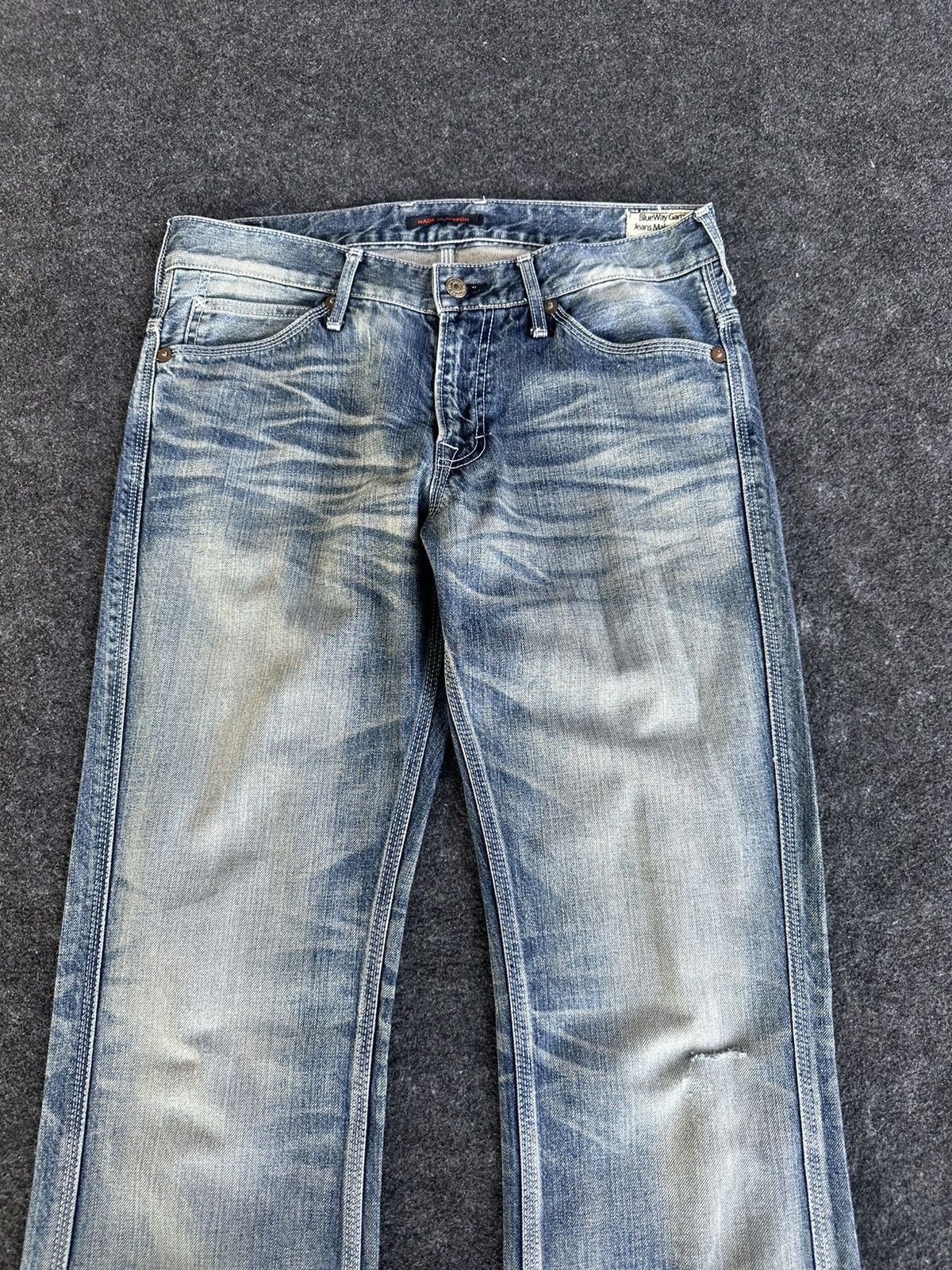 Beauty Beast Vintage Blue Way Nice Faded Washed Denim D269 Size US 32 / EU 48 - 2 Thumbnail