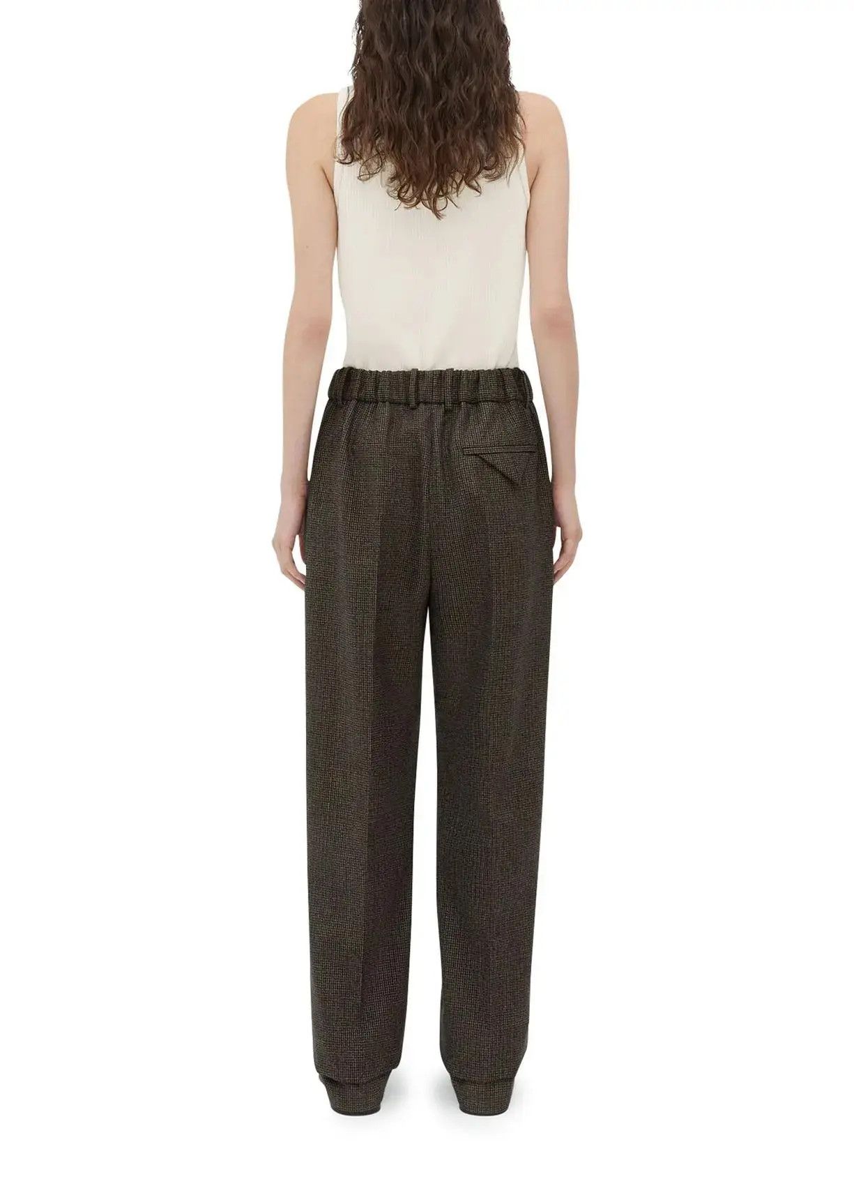 Bottega Veneta o1bcso1str0725 Houndstooth Wool Trouser in Brown Size 34" / US 12 / IT 48 - 3 Thumbnail