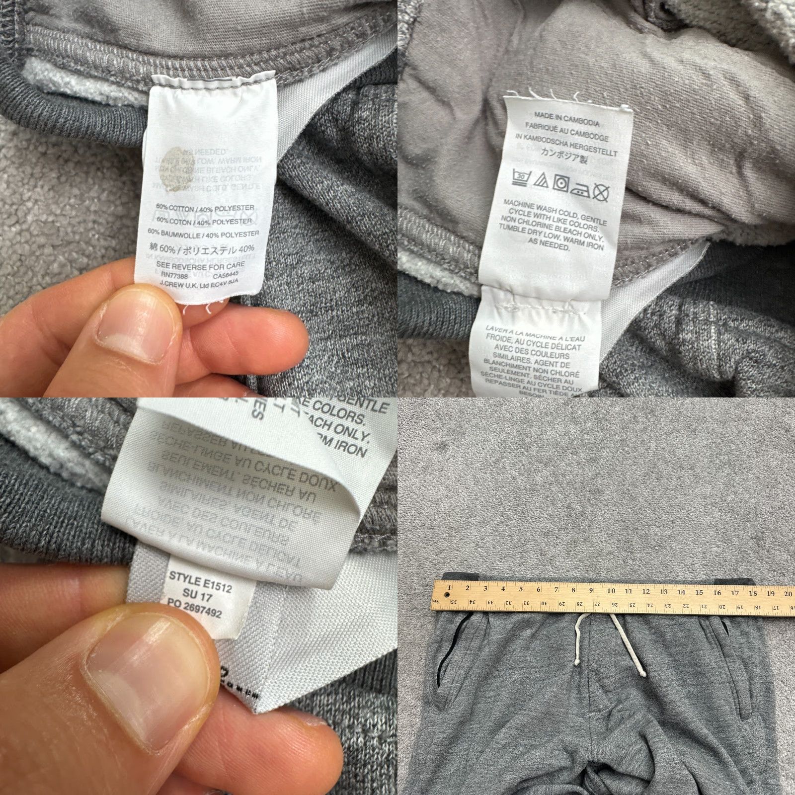 J.Crew J.Crew Athletic Jogger Sweatpants Mens Large Gray Zip Pocket Casual Activewear Size US 33 - 8 Thumbnail