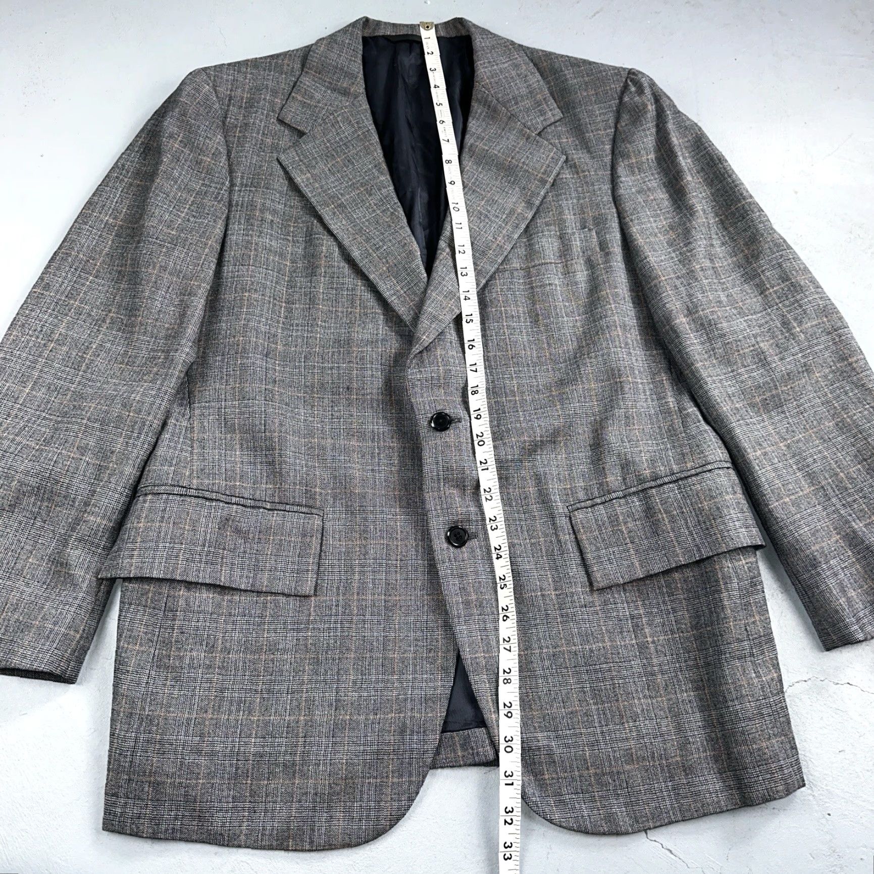 Vintage VTG Hochscheid Mens 3 PC Suit Jacket Coat Pants Vest Plaid Rockabilly 70s 1970s Brown Size 40 31x30 Mens Size 40R - 3 Thumbnail
