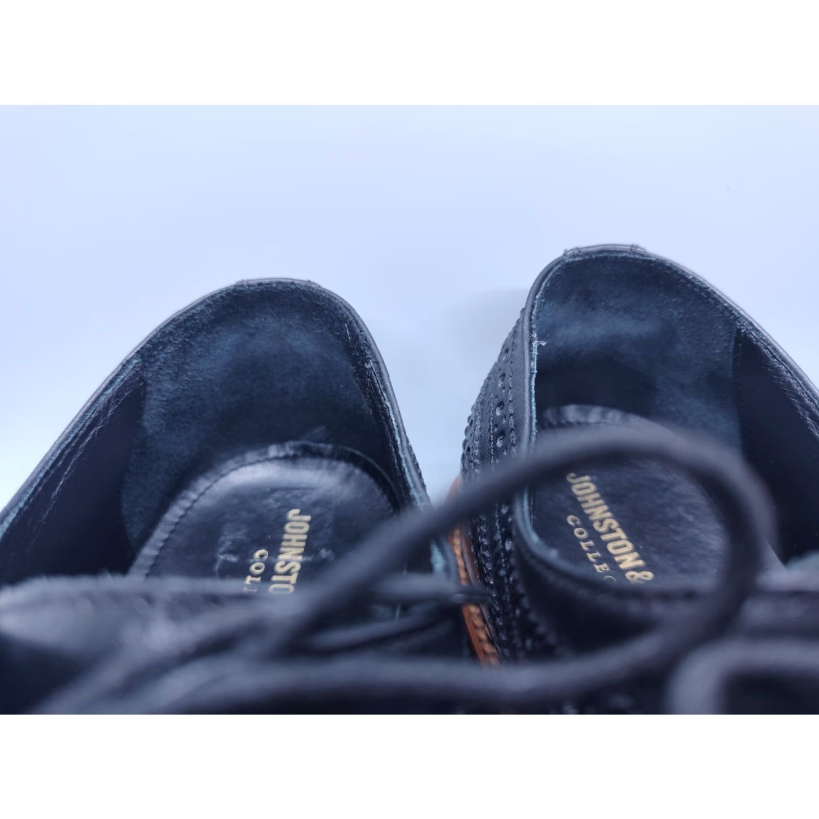 Johnston & Murphy VINTAGE Johnston & Murphy Jameson Longwing Dress Shoes Men 12 Black Leather Italy Oxford Classic Business Size US 12 / EU 45 - 6 Thumbnail