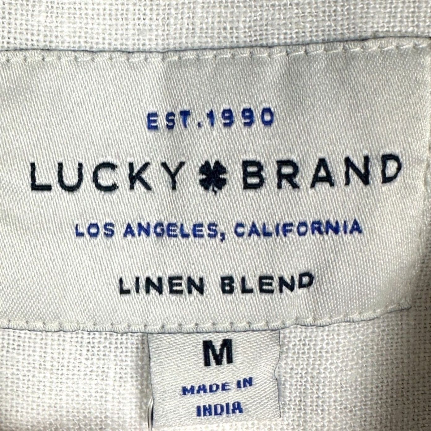 Lucky Brand Lucky Brand Shirt Mens M White Classic Fit Button Up Pocket Short Sleeve Geometric Ikat White Navy Summer Casual Travel Preppy Mens Size US M / EU 48-50 / 2 - 4 Thumbnail