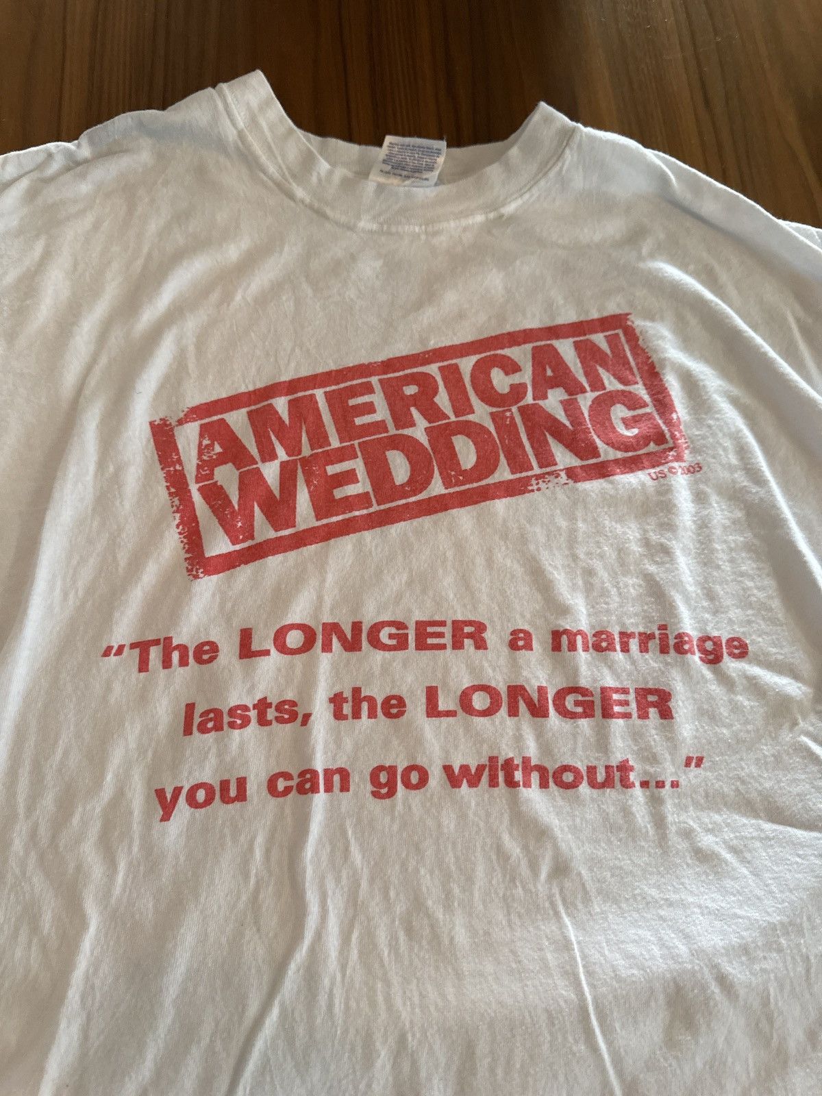 Vintage Vintage American Wedding 2003 T-Shirt Size US XL / EU 56 / 4 - 4 Thumbnail