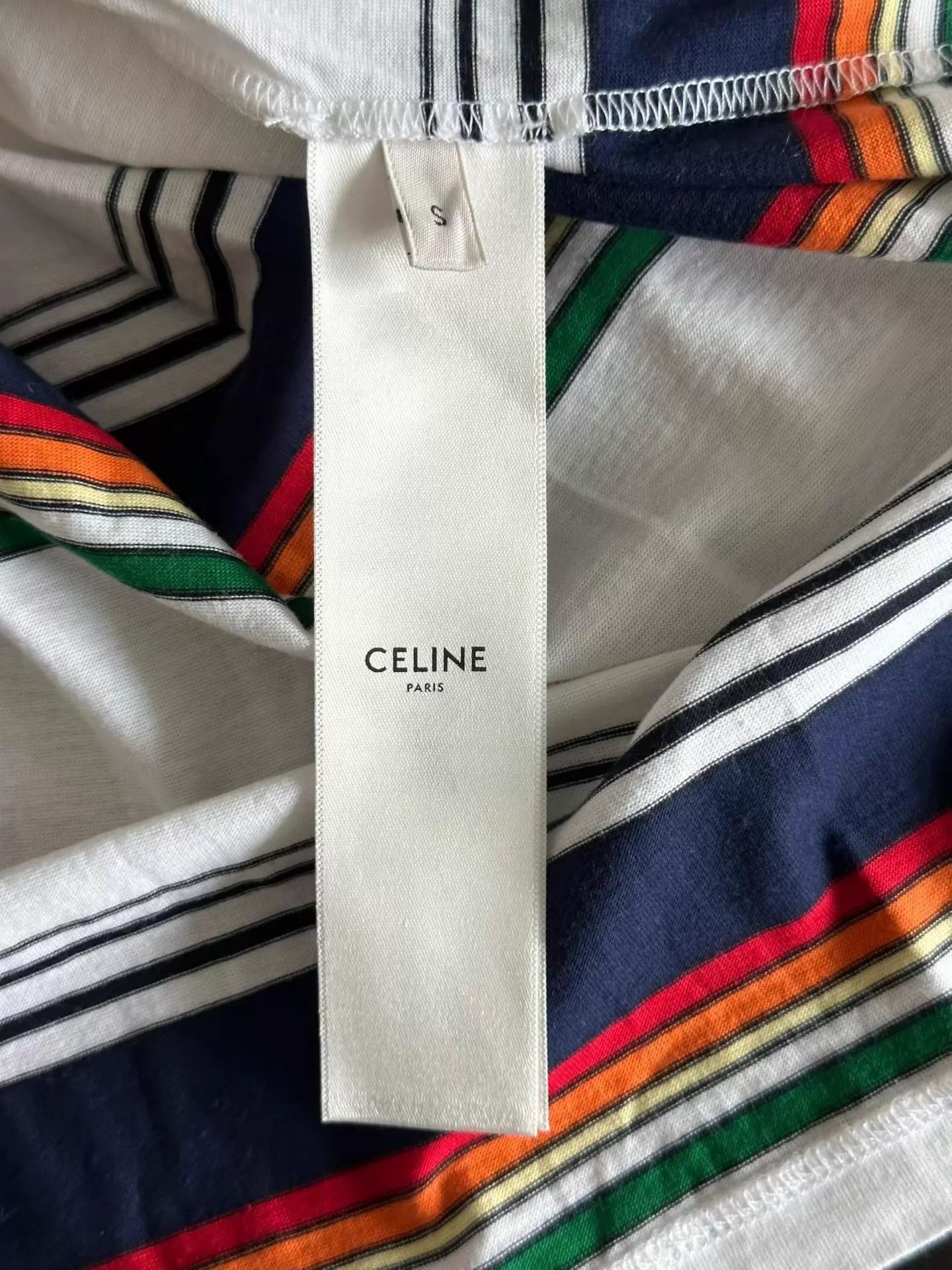 Celine Celine Striped Triomphe Short Sleeve S 98 Size US S / EU 44-46 / 1 - 4 Thumbnail
