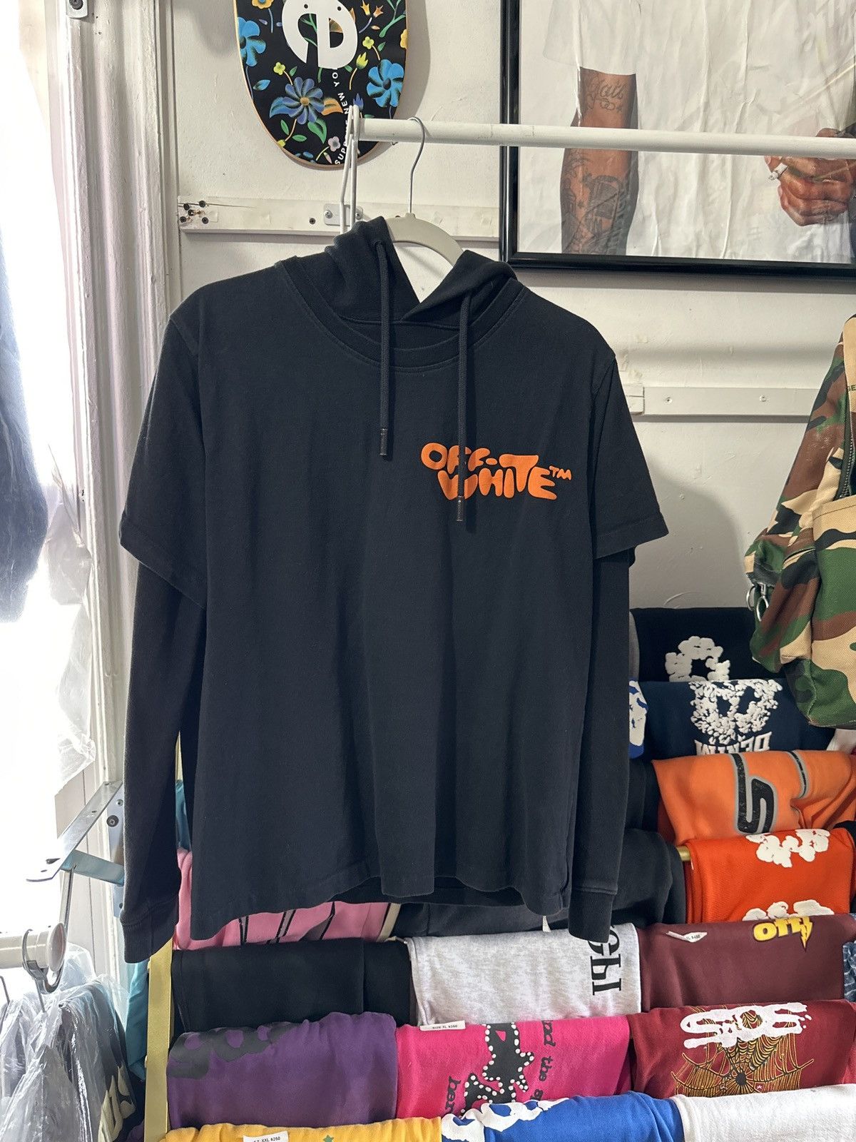 Off white impressionism hoodie black deals