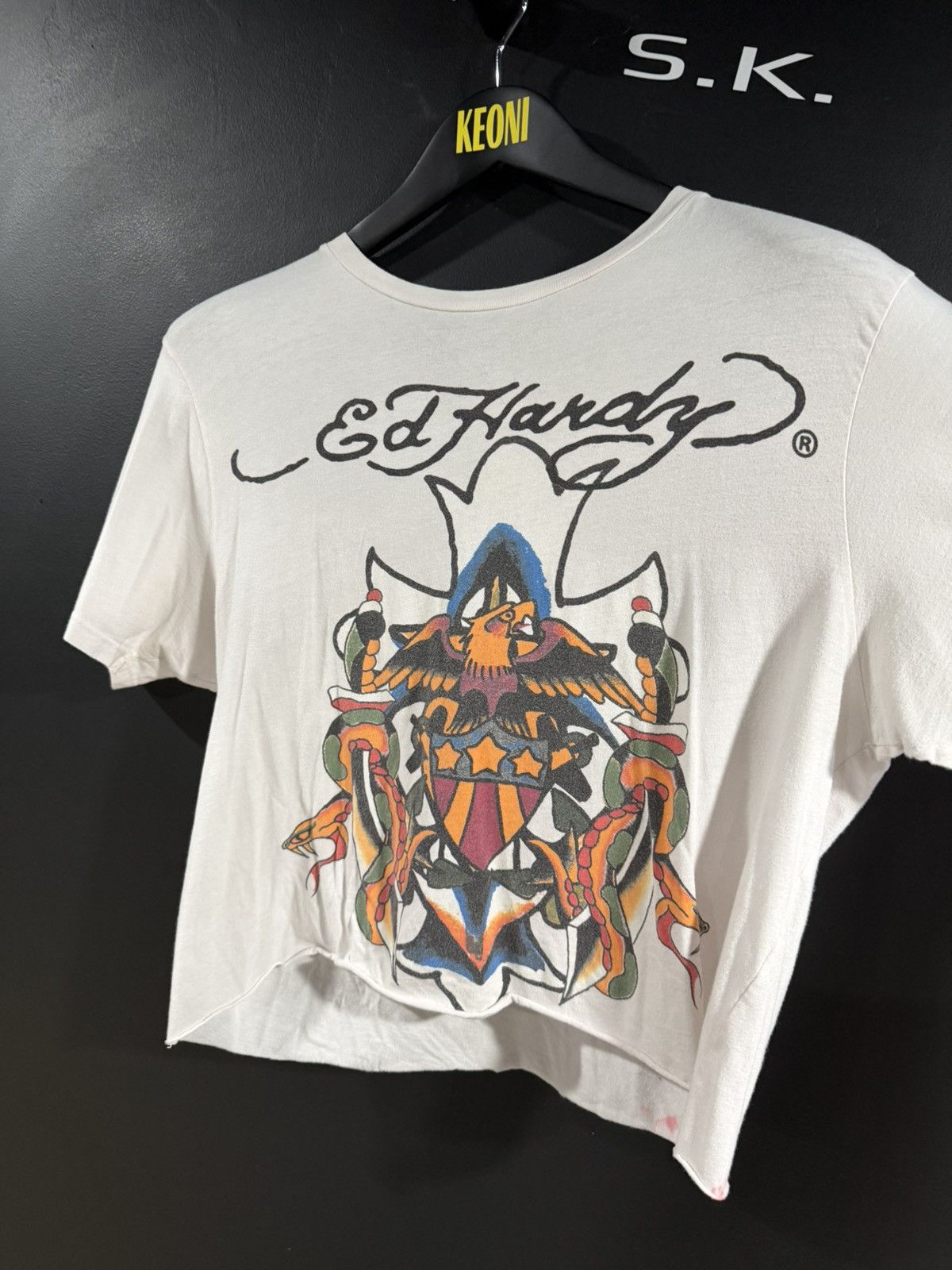 Ed Hardy 2000s Y2K Vintage Ed Hardy Cropped Soft Grunge Tee L Size US L / EU 52-54 / 3 - 3 Thumbnail