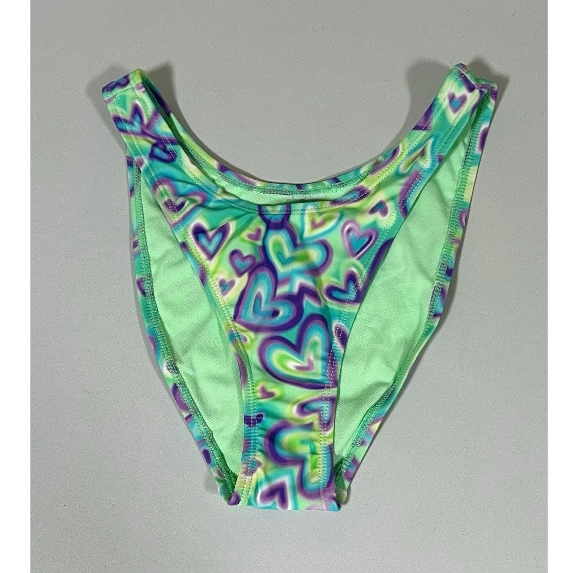 Japanese Brand × Vintage Mint Green Graffiti Airbrush Bikini Bottoms Swimwear XXS 💜✨ Size ONE SIZE - 1 Thumbnail