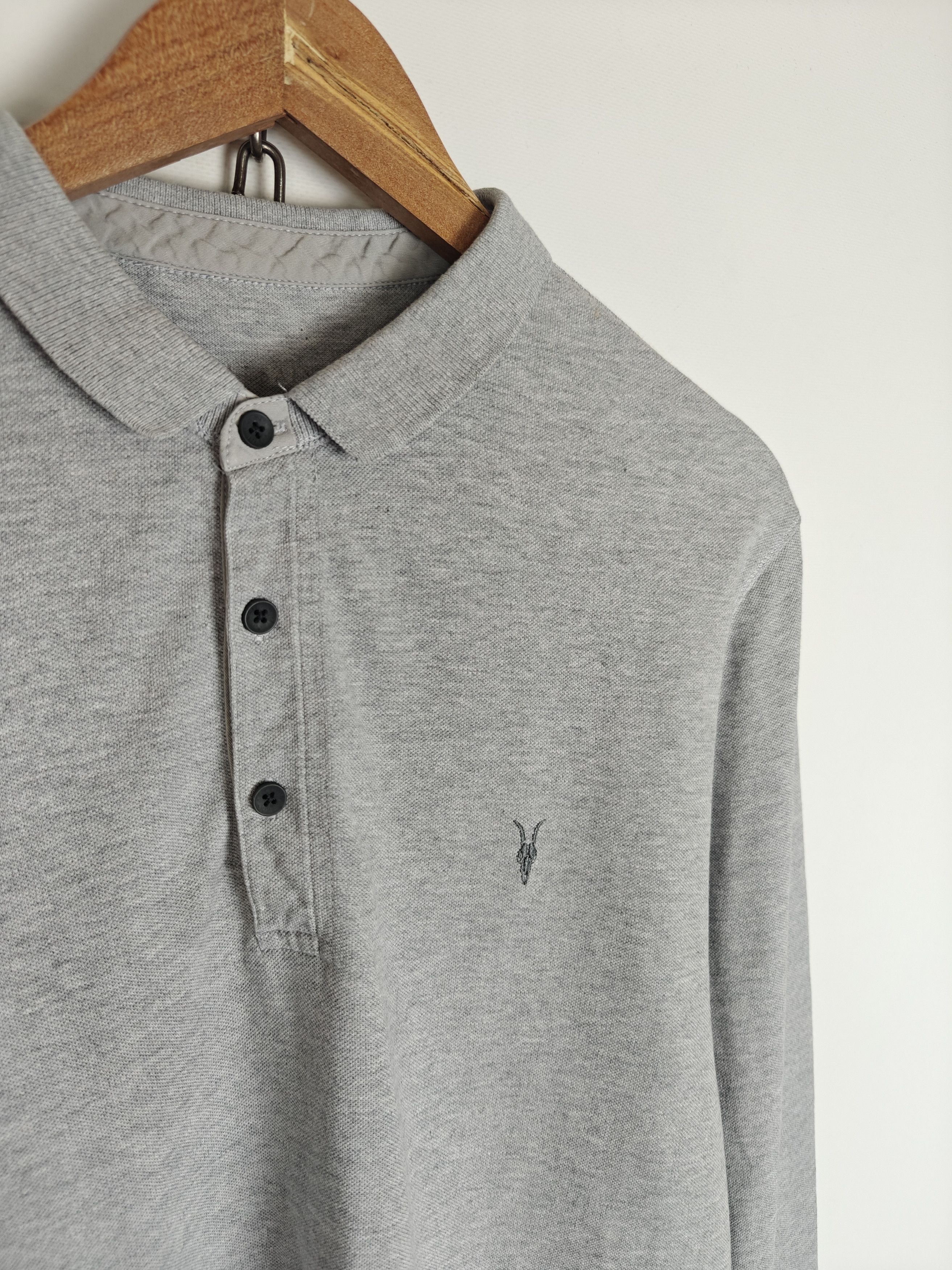 Allsaints Allsaints Longsleeve Reform LS Polo Pullover Gray XL Size US XL / EU 56 / 4 - 3 Thumbnail