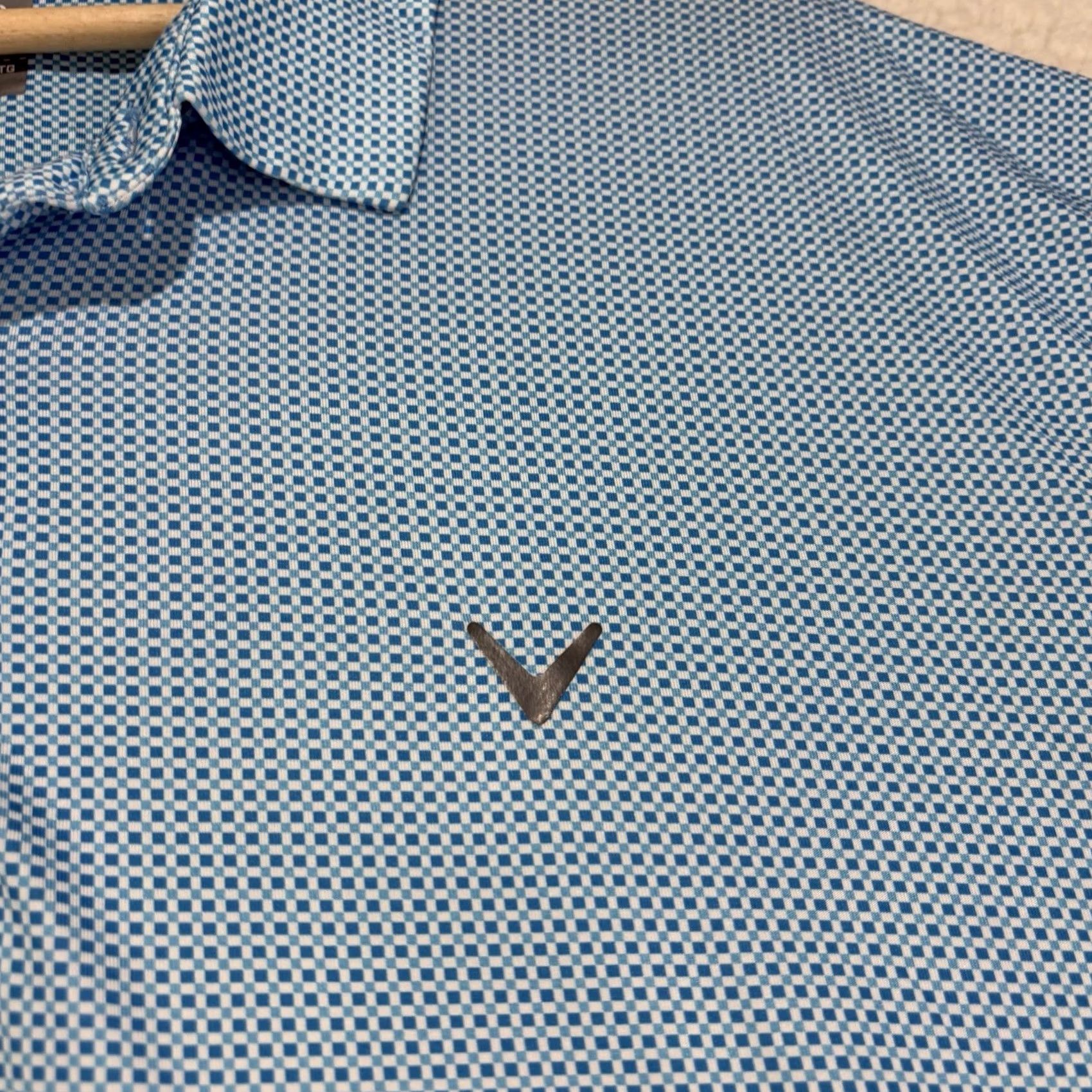 Callaway Callaway Polo Shirt Mens 2XL Blue Check Short Sleeve Collared Performance Breathable Lightweight Stretch Golf Polo Shirt Size US XXL / EU 58 / 5 - 2 Thumbnail