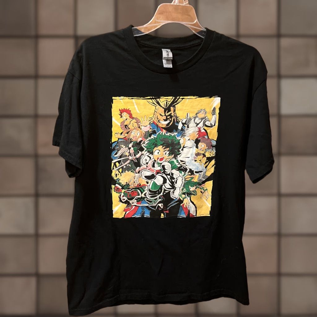 Vintage My Hero Academia T-Shirt Men Large Black Yellow Cartoon Comic Fall Spring Summer Winter Size US L / EU 52-54 / 3 - 1 Thumbnail