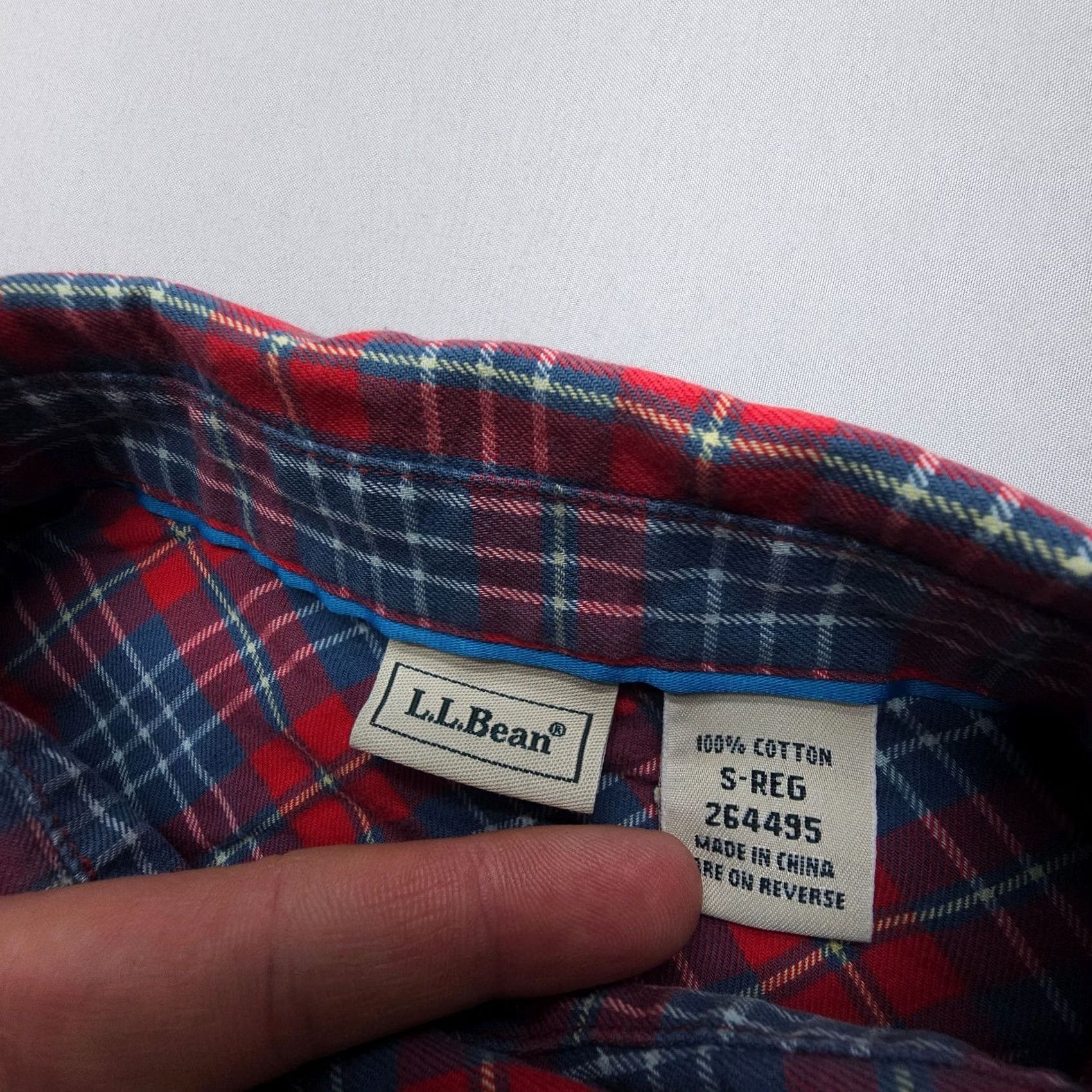 Vintage L.L. Bean Lightweight Flannel Shirt Womens Small Red Blue Plaid Button-Up Casual Size S / US 4 / IT 40 - 3 Thumbnail