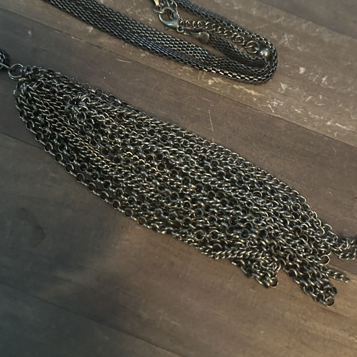 Other Long bronze tone basketweave tassel pendant necklace Size ONE SIZE - 4 Thumbnail
