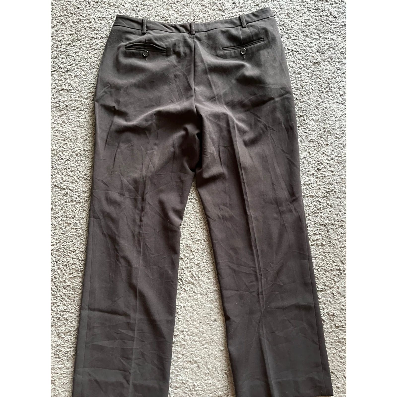 Calvin Klein Calvin Klein Women's Dress Pants Wide-Leg Black Polyester 12 Regular Inseam 29 City Style Size 34" / US 12 / IT 48 - 3 Thumbnail