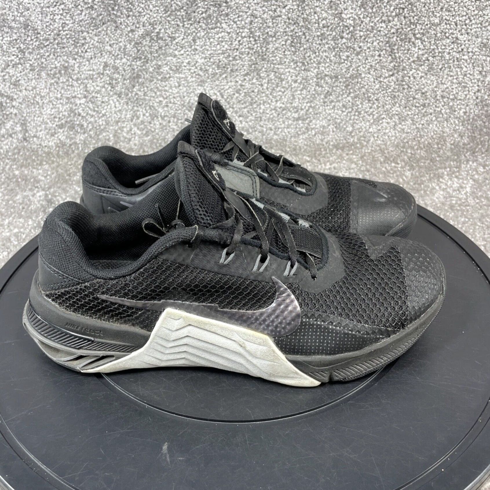 Black Mesh Round Toe Womens Nike Metcon Athletic Sneaker in Size