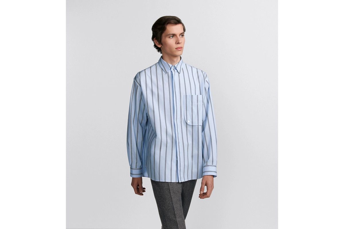 Dior o1bcso1str0226 Couture Embroidery Shirt in Blue Size US M / EU 48-50 / 2 - 4 Thumbnail